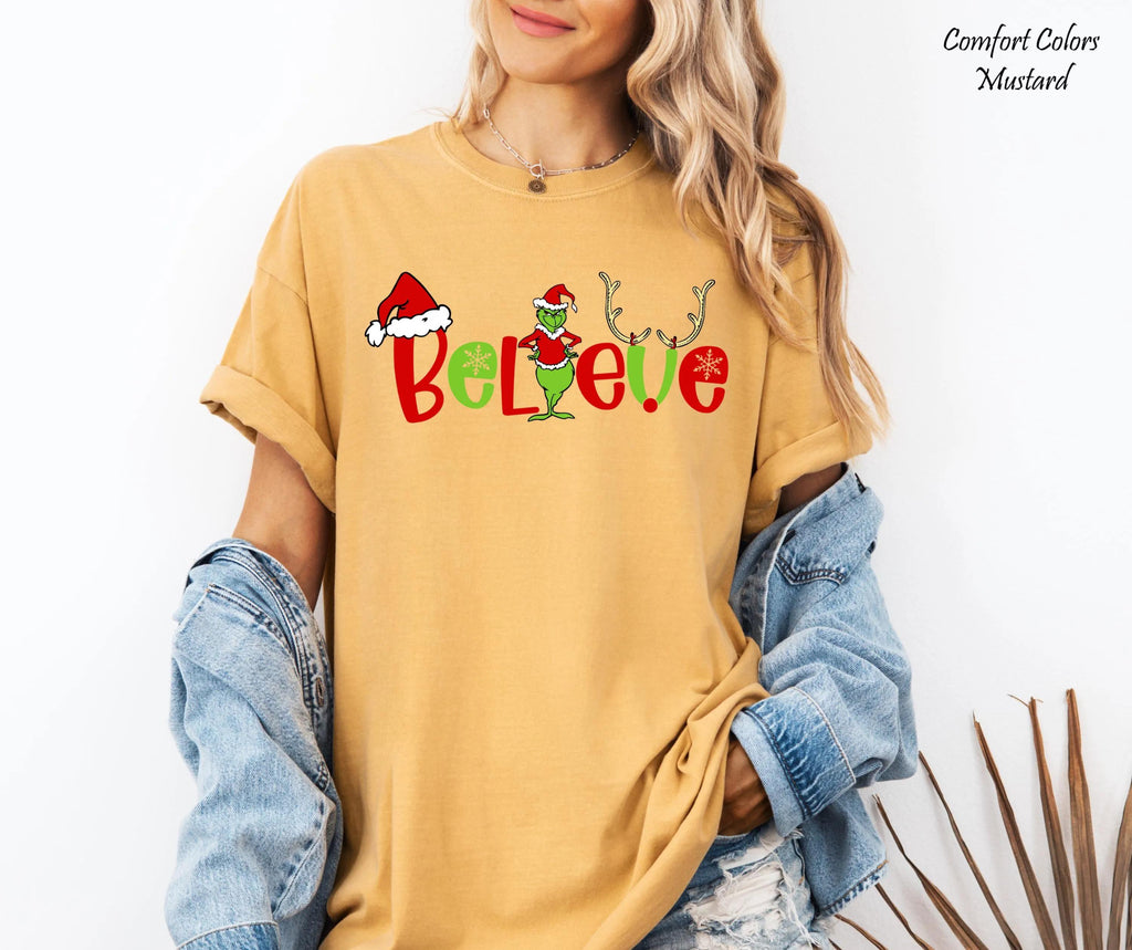 Believe Crinchmas Shirt, Grinch Christmas Shirt, Christmas Funny Grinch Shirt, Christmas Graphic Tee,Retro Xmas Grinch Tee,Funny Grinch Gift