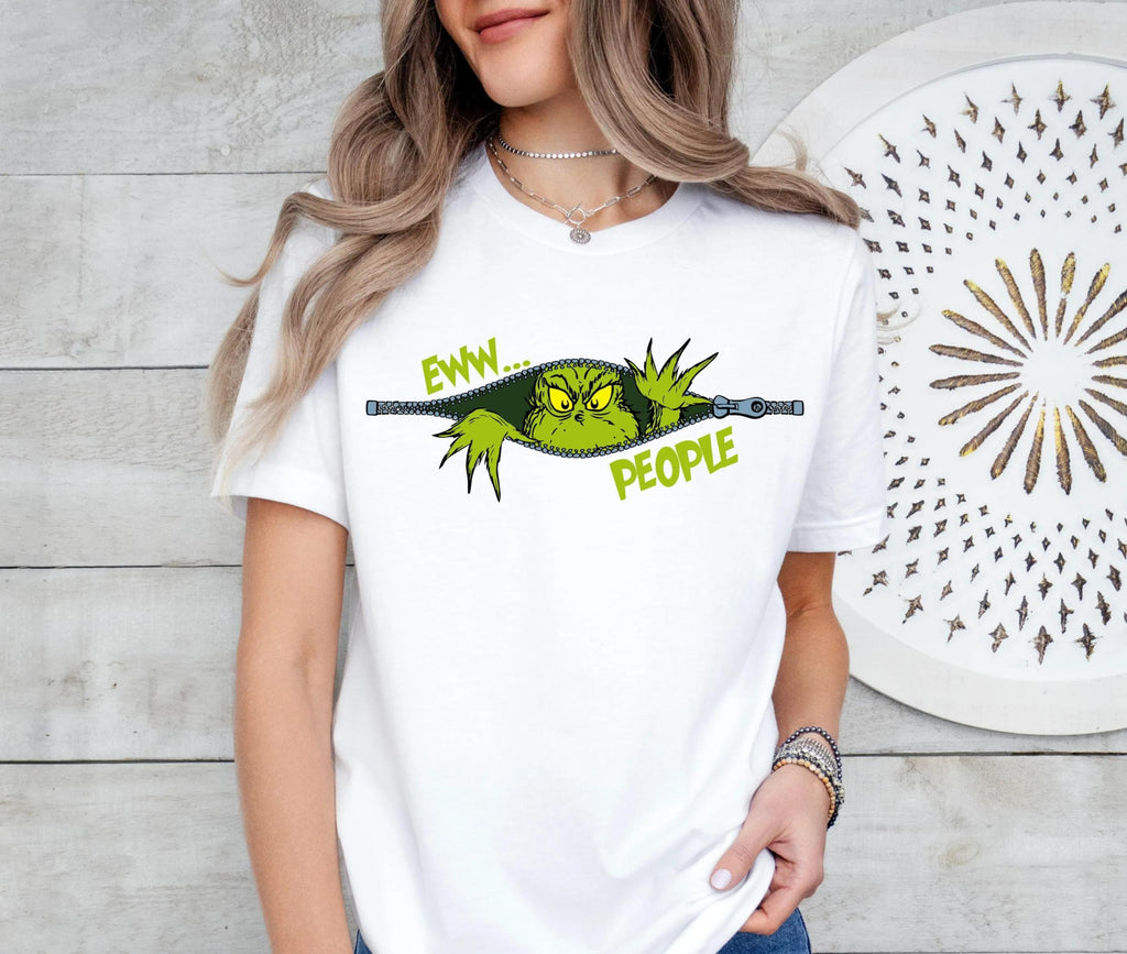 Eww People T-Shirt, Christmas Funny Grinch Shirt, Christmas Graphic Tee, Comfort Colors® Grinch Christmas Shirt, Merry Christmas T-Shirts