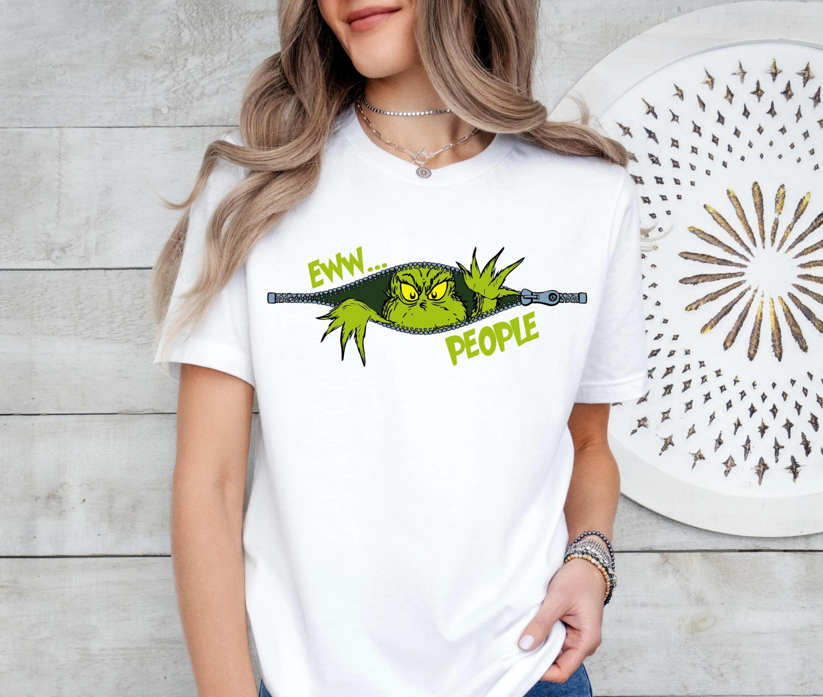 Eww People T-Shirt, Christmas Funny Grinch Shirt, Christmas Graphic Tee, Comfort Colors® Grinch Christmas Shirt, Merry Christmas T-Shirts