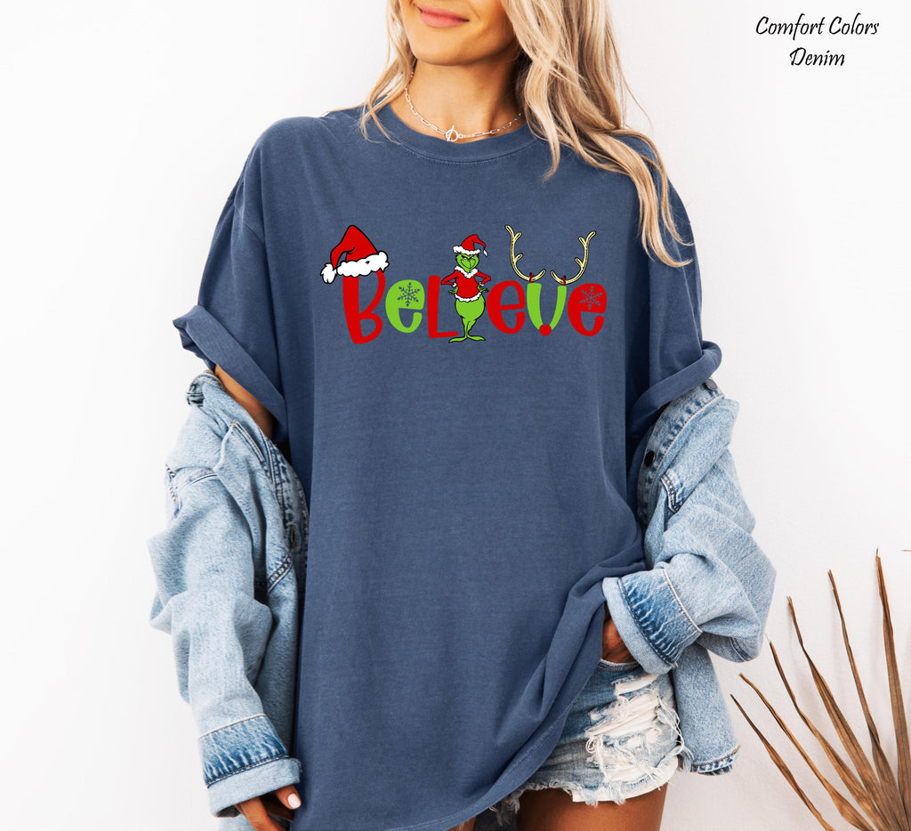 Believe Crinchmas Shirt, Grinch Christmas Shirt, Christmas Funny Grinch Shirt, Christmas Graphic Tee,Retro Xmas Grinch Tee,Funny Grinch Gift