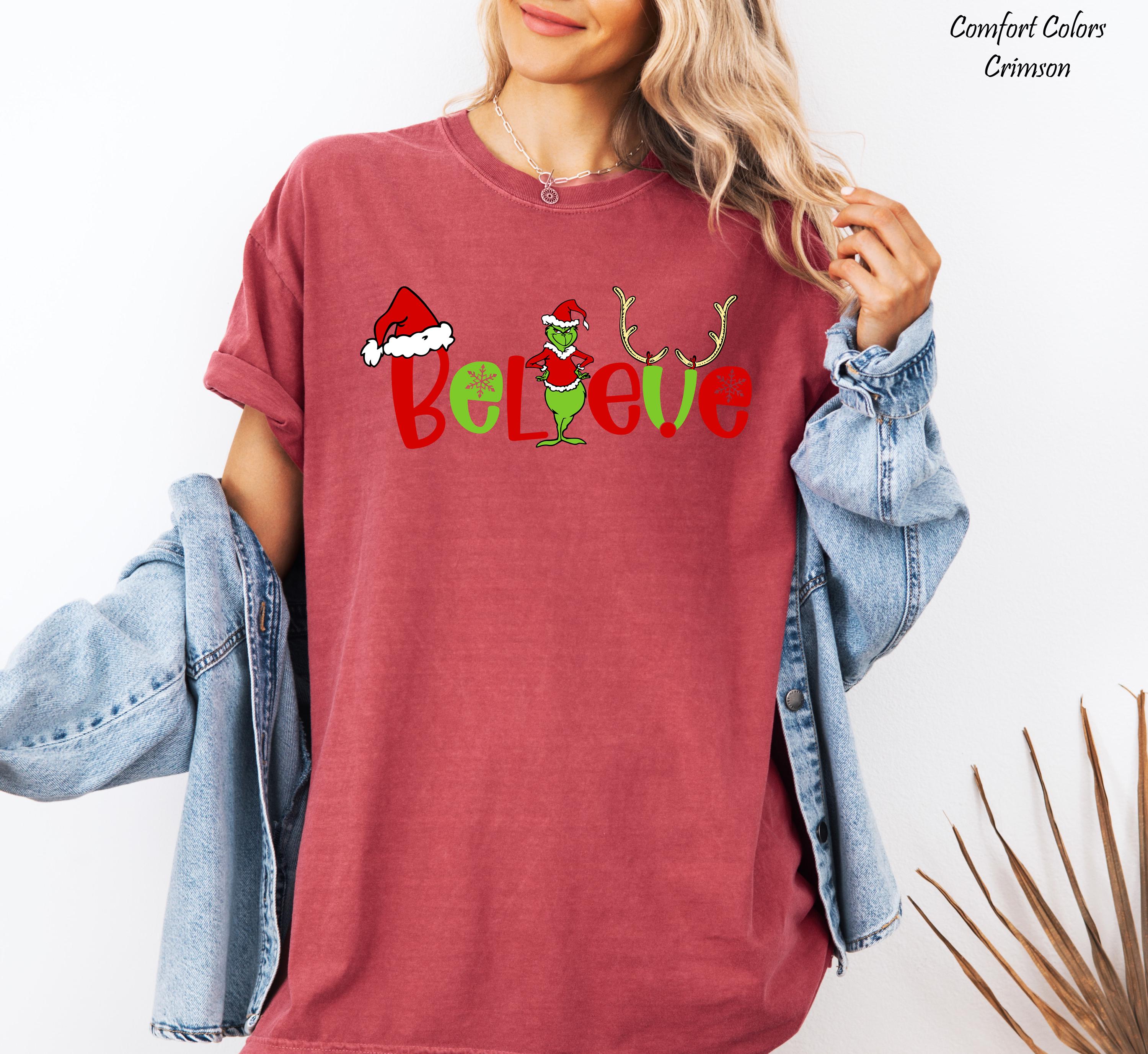 Believe Crinchmas Shirt, Grinch Christmas Shirt, Christmas Funny Grinch Shirt, Christmas Graphic Tee,Retro Xmas Grinch Tee,Funny Grinch Gift