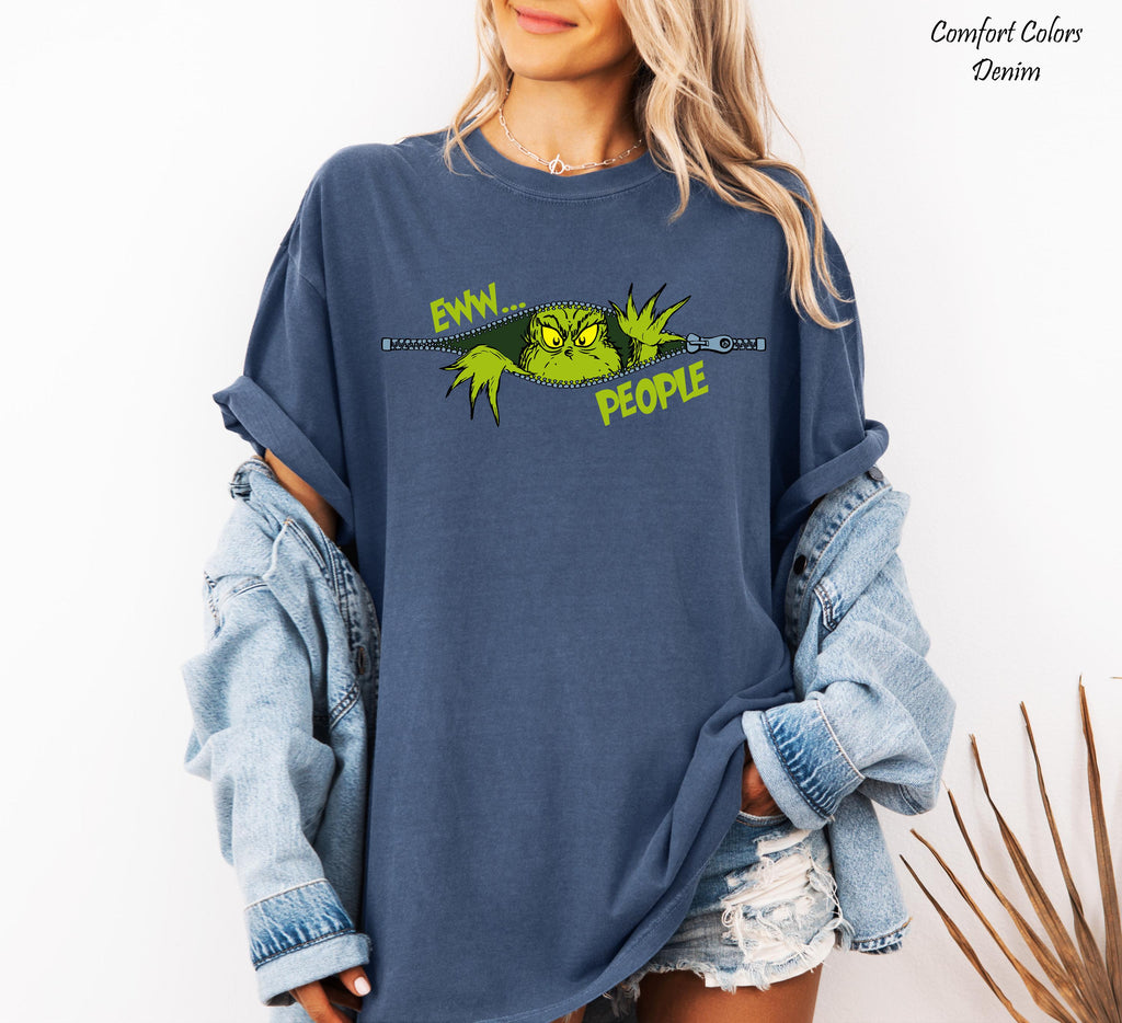 Eww People T-Shirt, Christmas Funny Grinch Shirt, Christmas Graphic Tee, Comfort Colors® Grinch Christmas Shirt, Merry Christmas T-Shirts