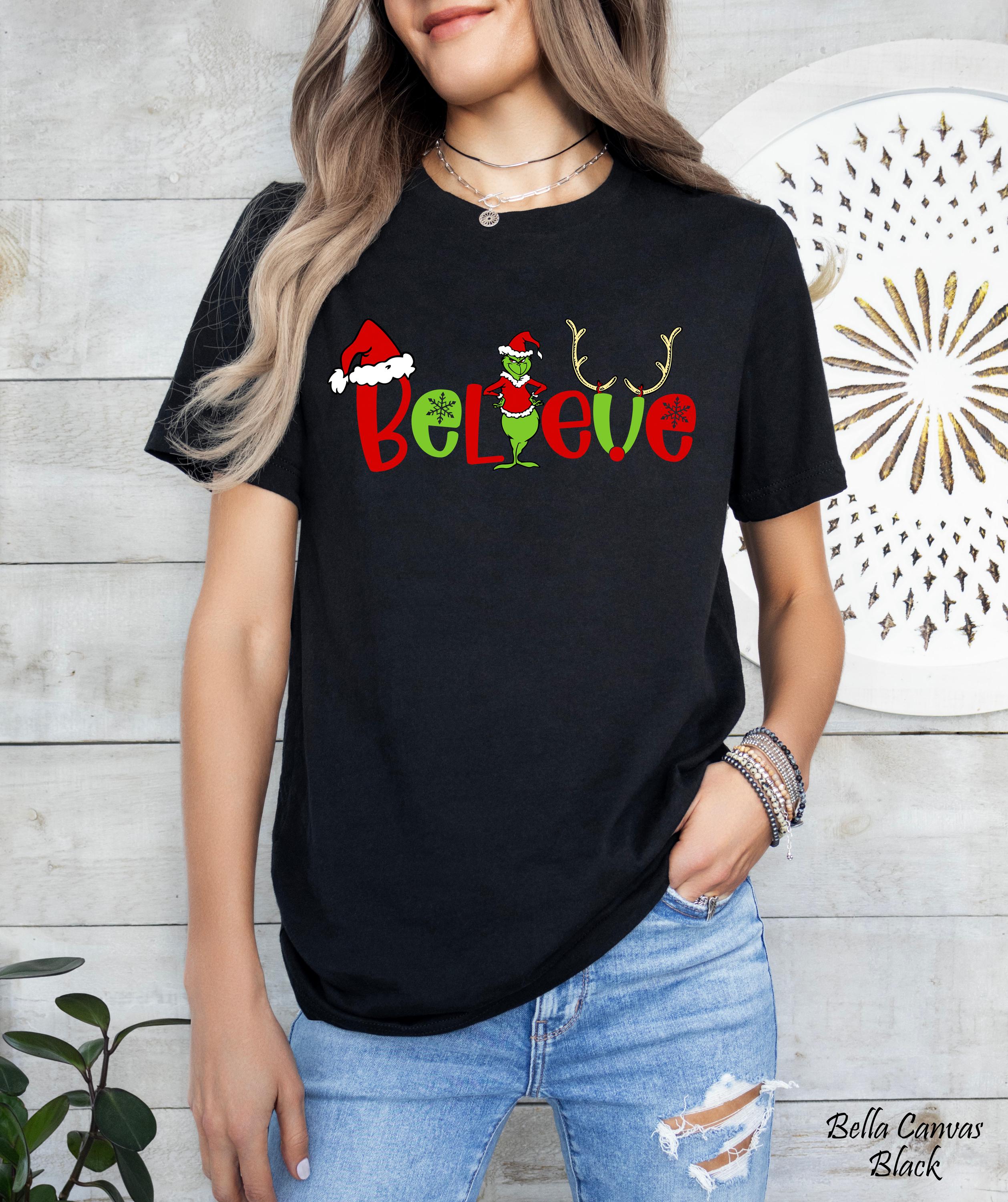 Believe Crinchmas Shirt, Grinch Christmas Shirt, Christmas Funny Grinch Shirt, Christmas Graphic Tee,Retro Xmas Grinch Tee,Funny Grinch Gift