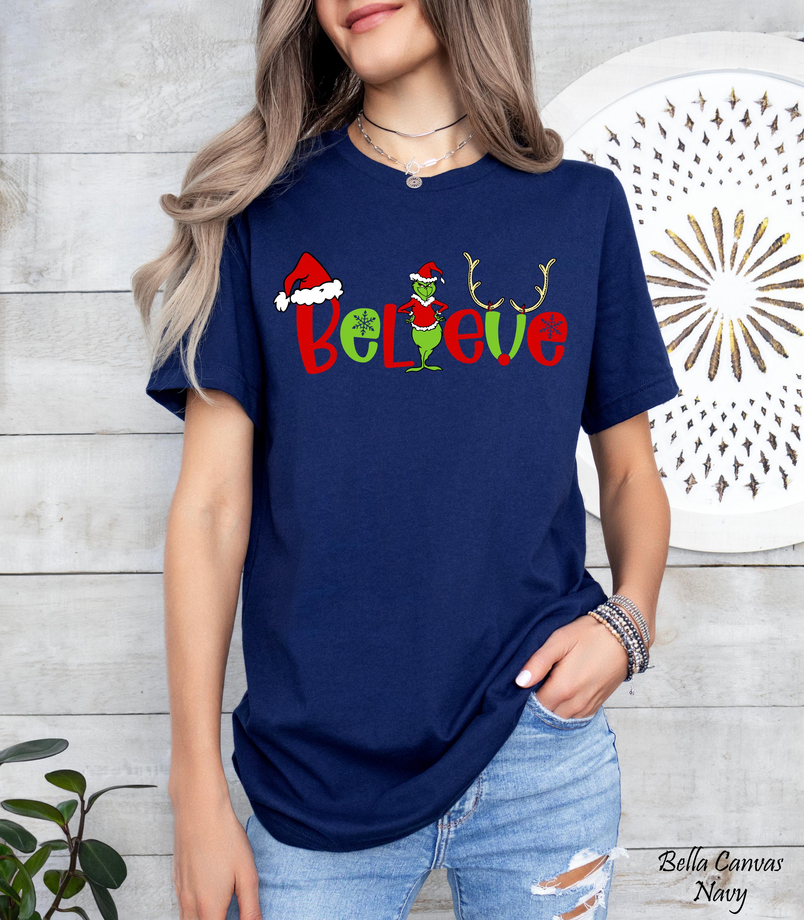 Believe Crinchmas Shirt, Grinch Christmas Shirt, Christmas Funny Grinch Shirt, Christmas Graphic Tee,Retro Xmas Grinch Tee,Funny Grinch Gift