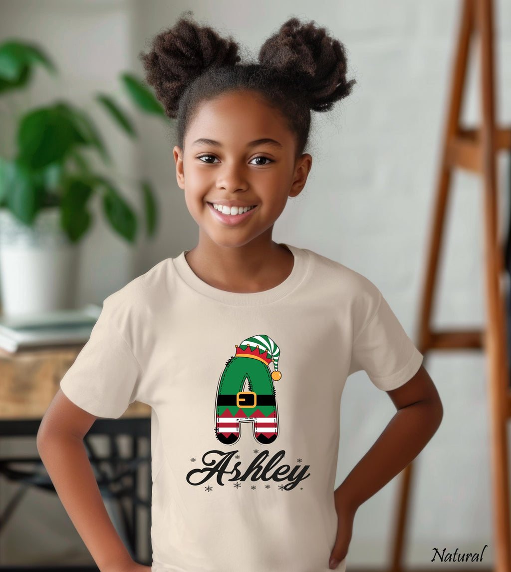 Personalized Doodle Alphabet Xmas Shirt, Custom Christmas Family Shirt with Name, Family Christmas Name Shirt, Funny Christmas 2026 Gift