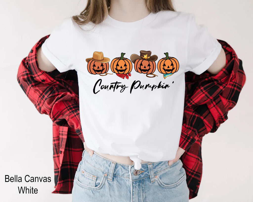Country Pumpkin Shirt, Cute Pumpkins, Country Halloween Tee, Halloween Graphic Shirt, Fall Spooky Season Tshirt, Cowgirl Halloween Shirt