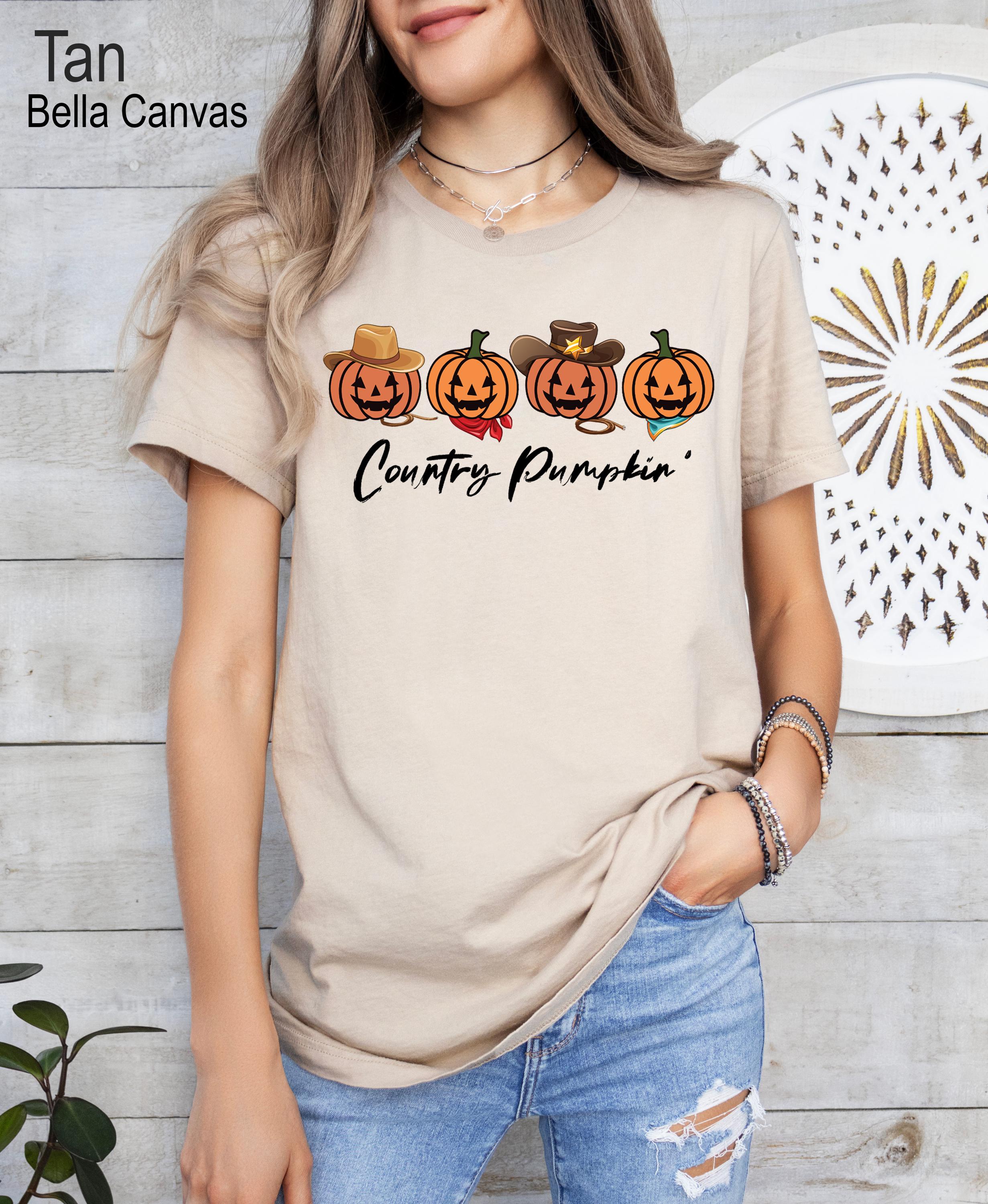 Country Pumpkin Shirt, Cute Pumpkins, Country Halloween Tee, Halloween Graphic Shirt, Fall Spooky Season Tshirt, Cowgirl Halloween Shirt