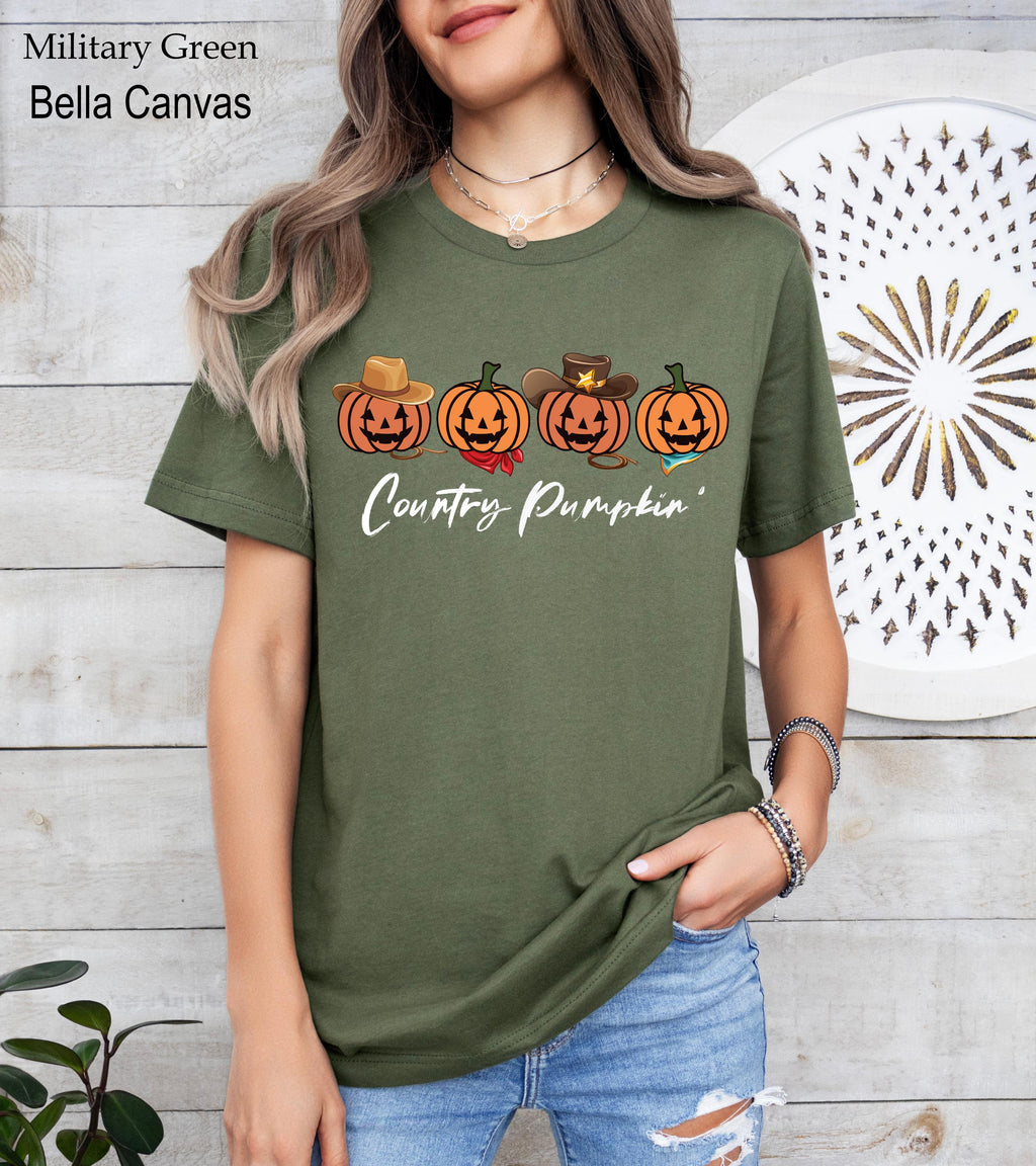 Country Pumpkin Shirt, Cute Pumpkins, Country Halloween Tee, Halloween Graphic Shirt, Fall Spooky Season Tshirt, Cowgirl Halloween Shirt