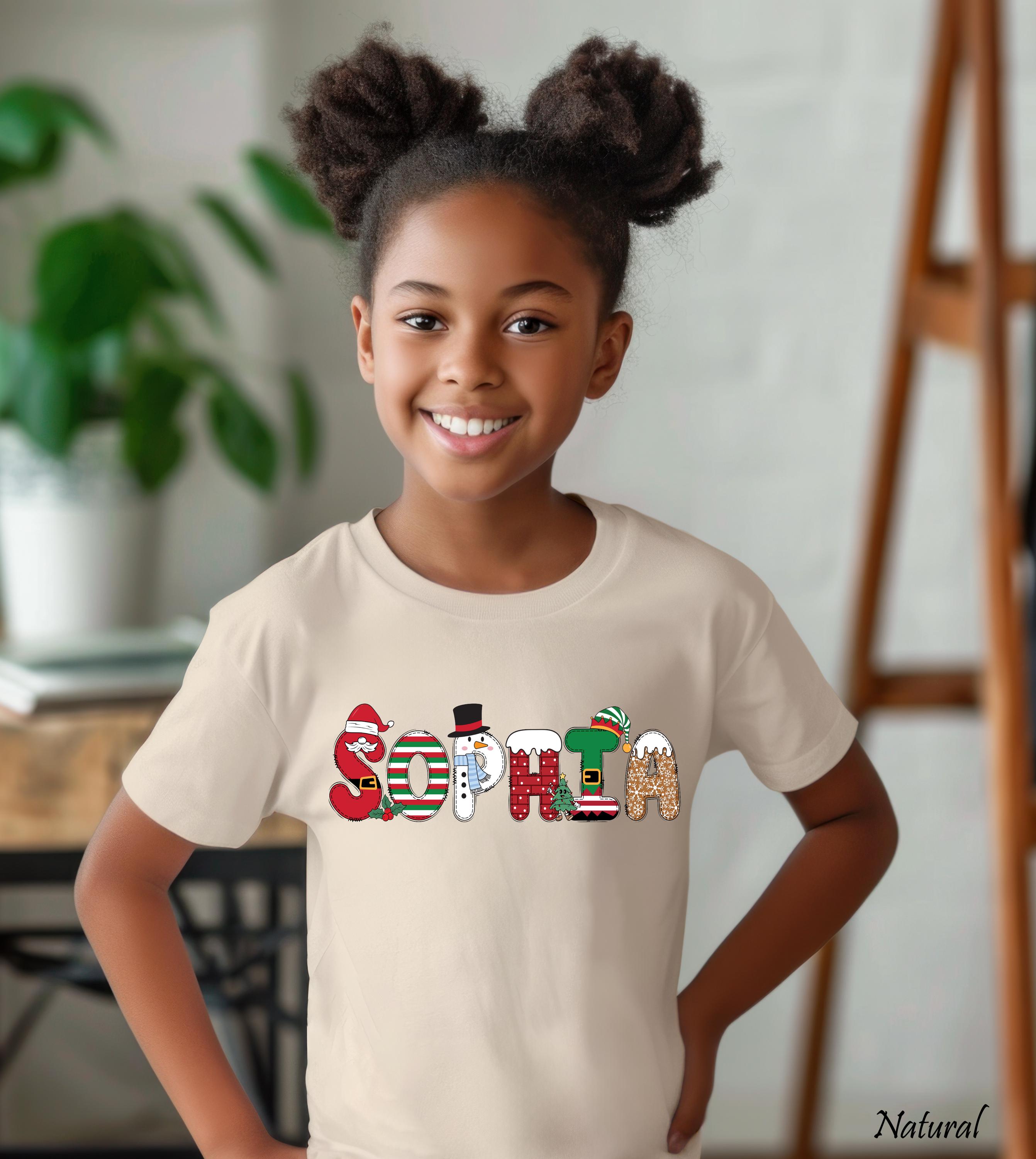 Matching Family Christmas Tee - Custom Name, Soft Cotton