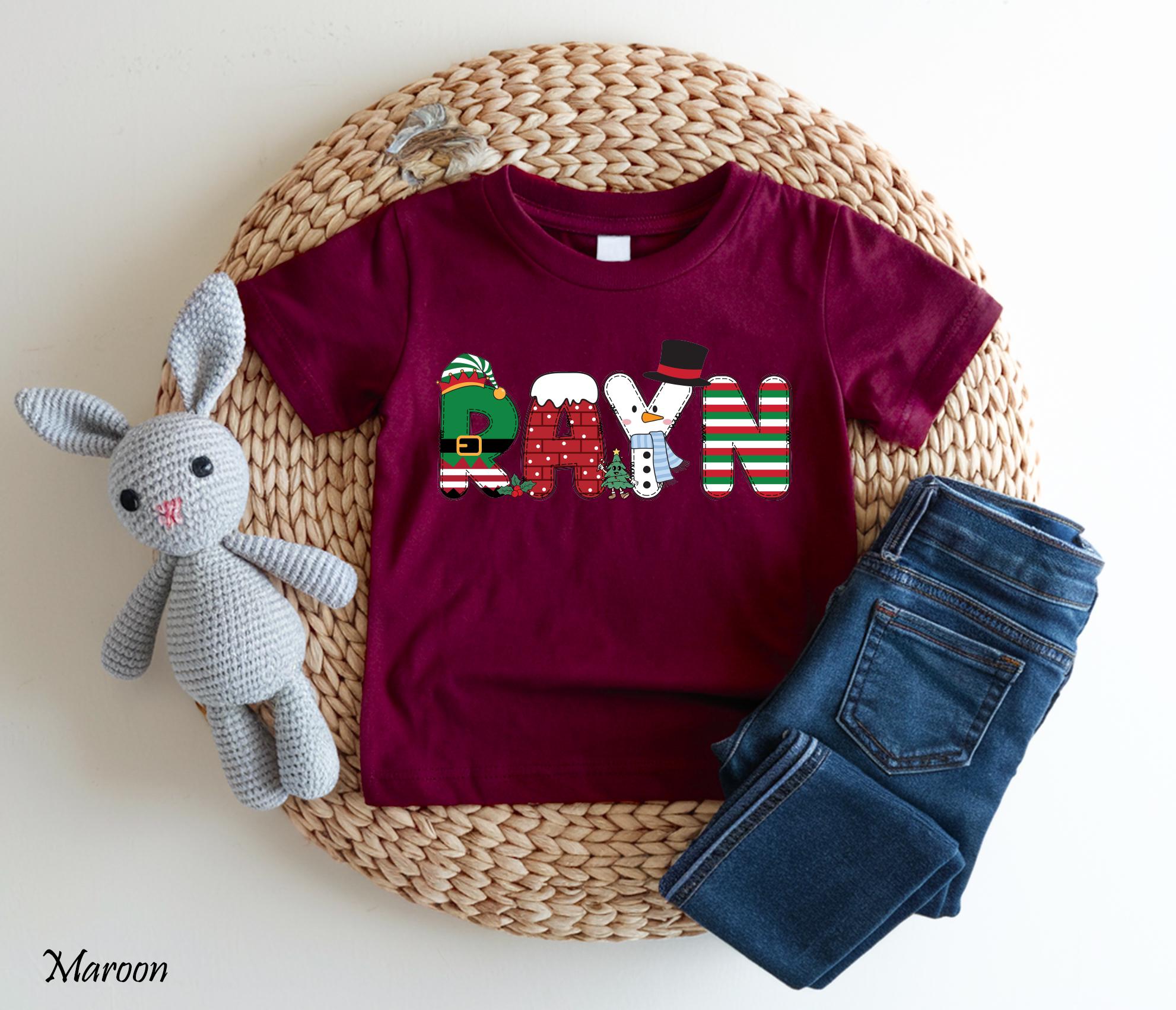 Matching Family Christmas Tee - Custom Name, Soft Cotton