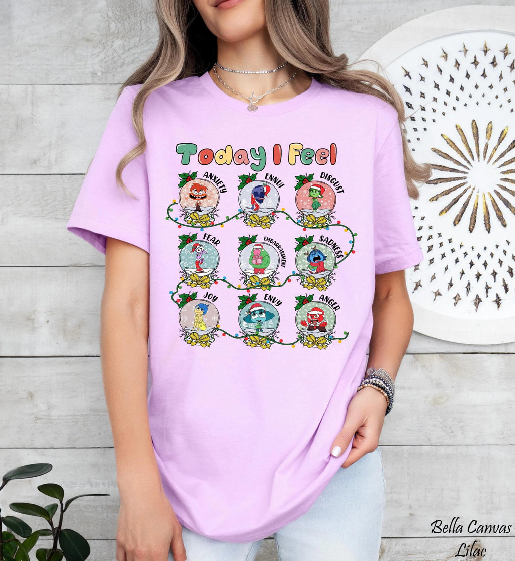 Disney Pixar Inside Out 2 Today I Feel Shirt, Disney Inspired Trip Tee, Disney Pixar Christmas Shirt, Disney Christmas Family Trip Shirt
