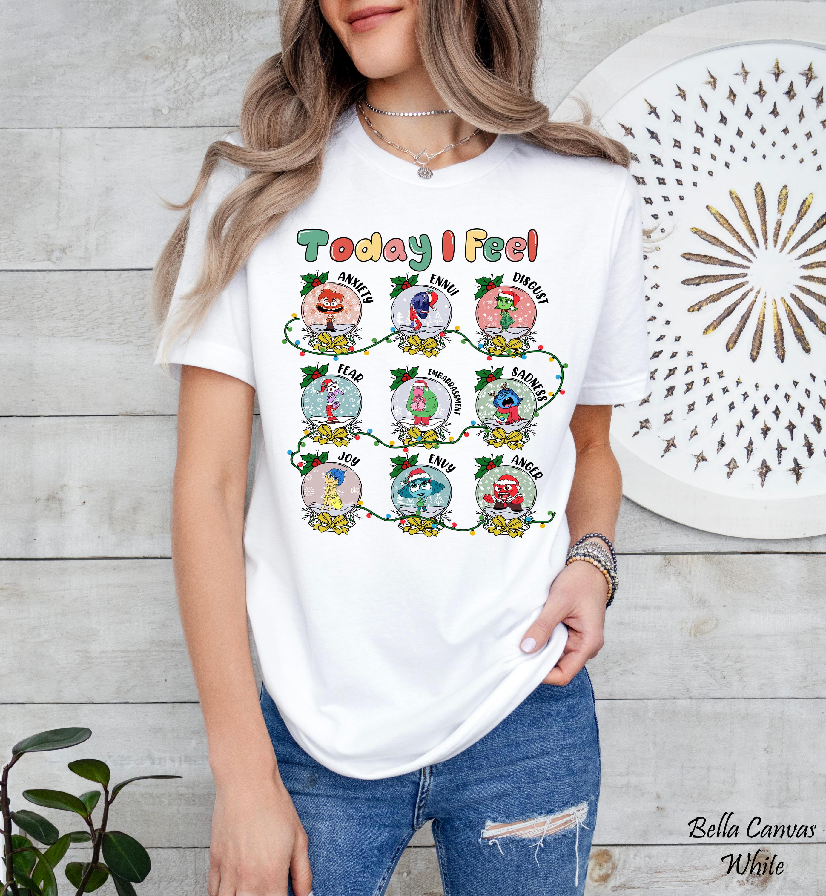 Disney Pixar Inside Out 2 Today I Feel Shirt, Disney Inspired Trip Tee, Disney Pixar Christmas Shirt, Disney Christmas Family Trip Shirt