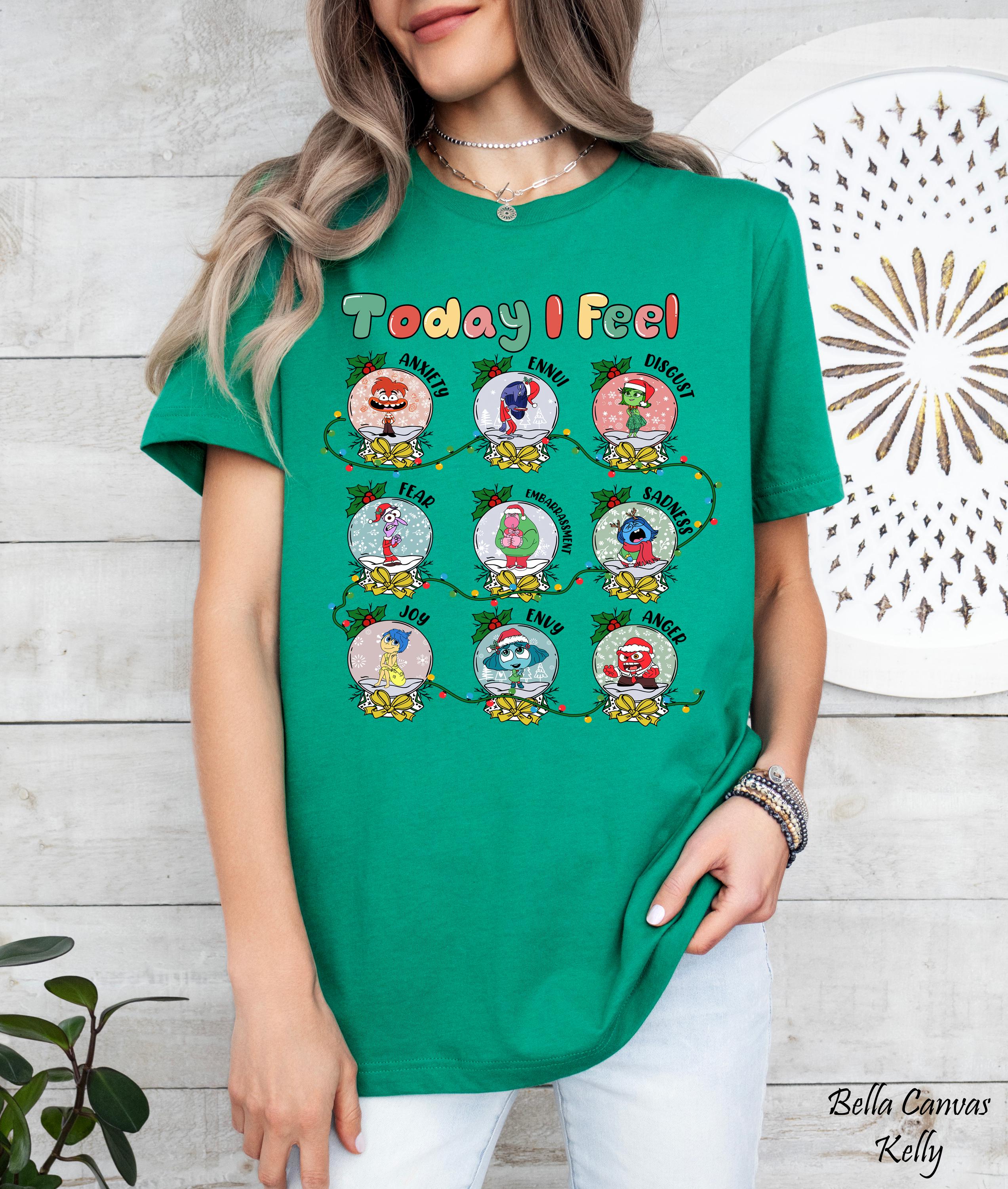 Disney Pixar Inside Out 2 Today I Feel Shirt, Disney Inspired Trip Tee, Disney Pixar Christmas Shirt, Disney Christmas Family Trip Shirt