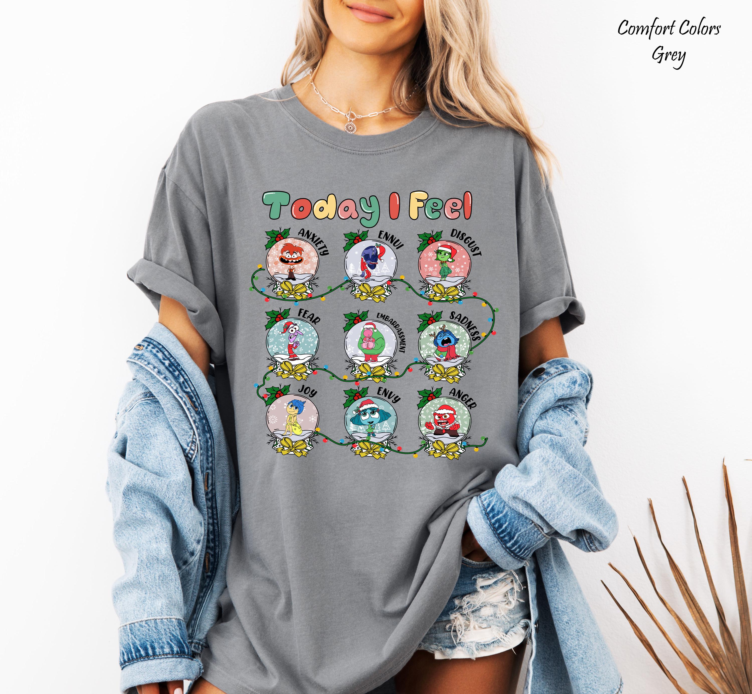Disney Pixar Inside Out 2 Today I Feel Shirt, Disney Inspired Trip Tee, Disney Pixar Christmas Shirt, Disney Christmas Family Trip Shirt
