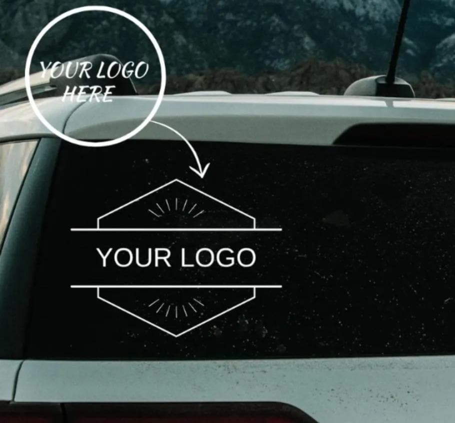 Custom Logo Car Window Decal,Vehicle Rear Windshield Sticker,Your Custom Logo Vinyl Decal Trailer Sticker,Your Own Logo ,Business Sticker