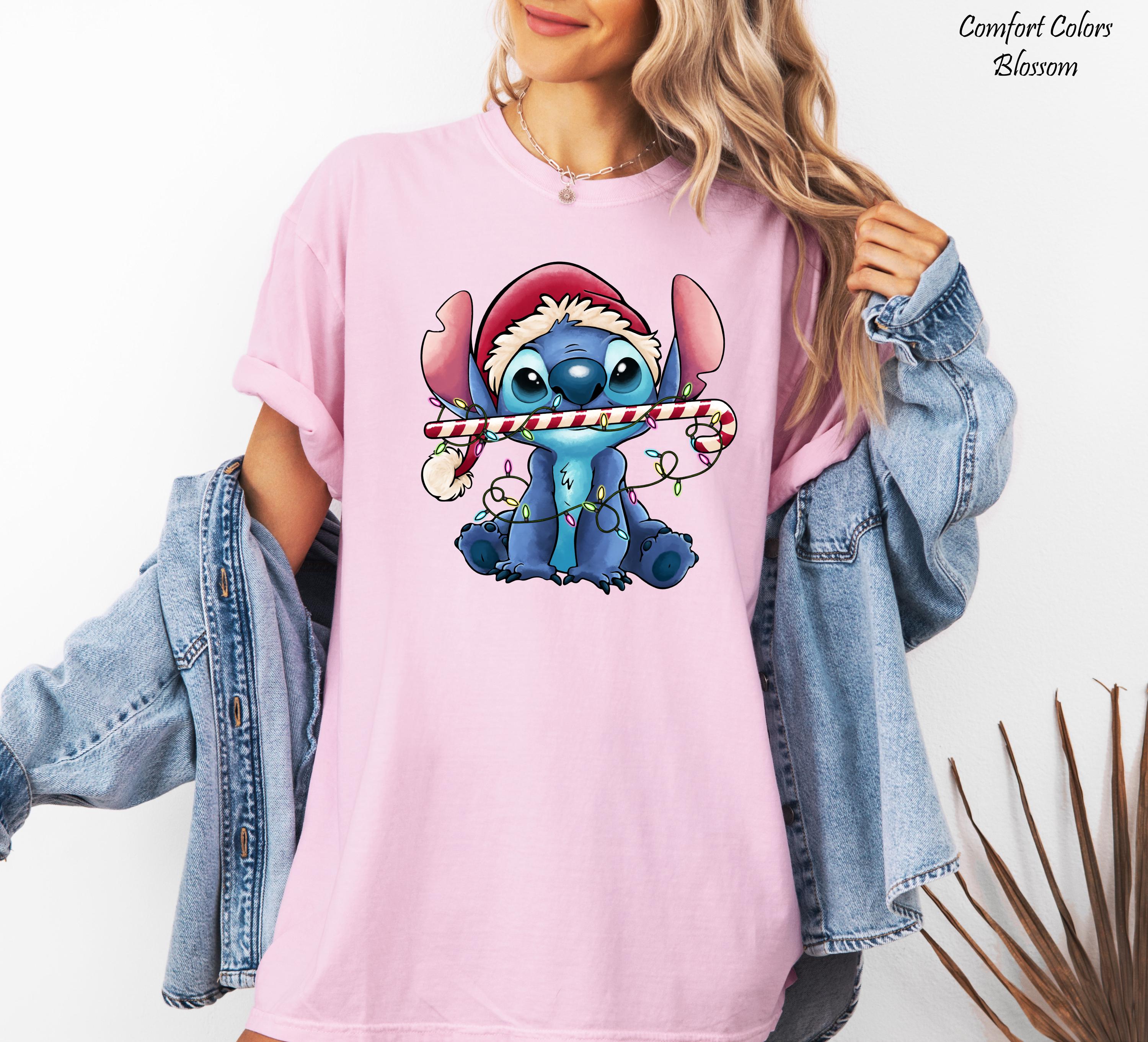 Disney Santa Stitch Christmas Shirt, Stitch Xmas Lights Shirt, Disneyland Family Xmas Tee, Disney Christmas Party Shirt, Disney Trip Shirt
