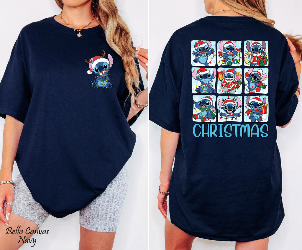 Disney Stitch Christmas Shirt, anta Stitch Christmas Lights T-shirt, Disneyland Family Xmas Tee, Disney Christmas Party Shirt, Xmas Gift