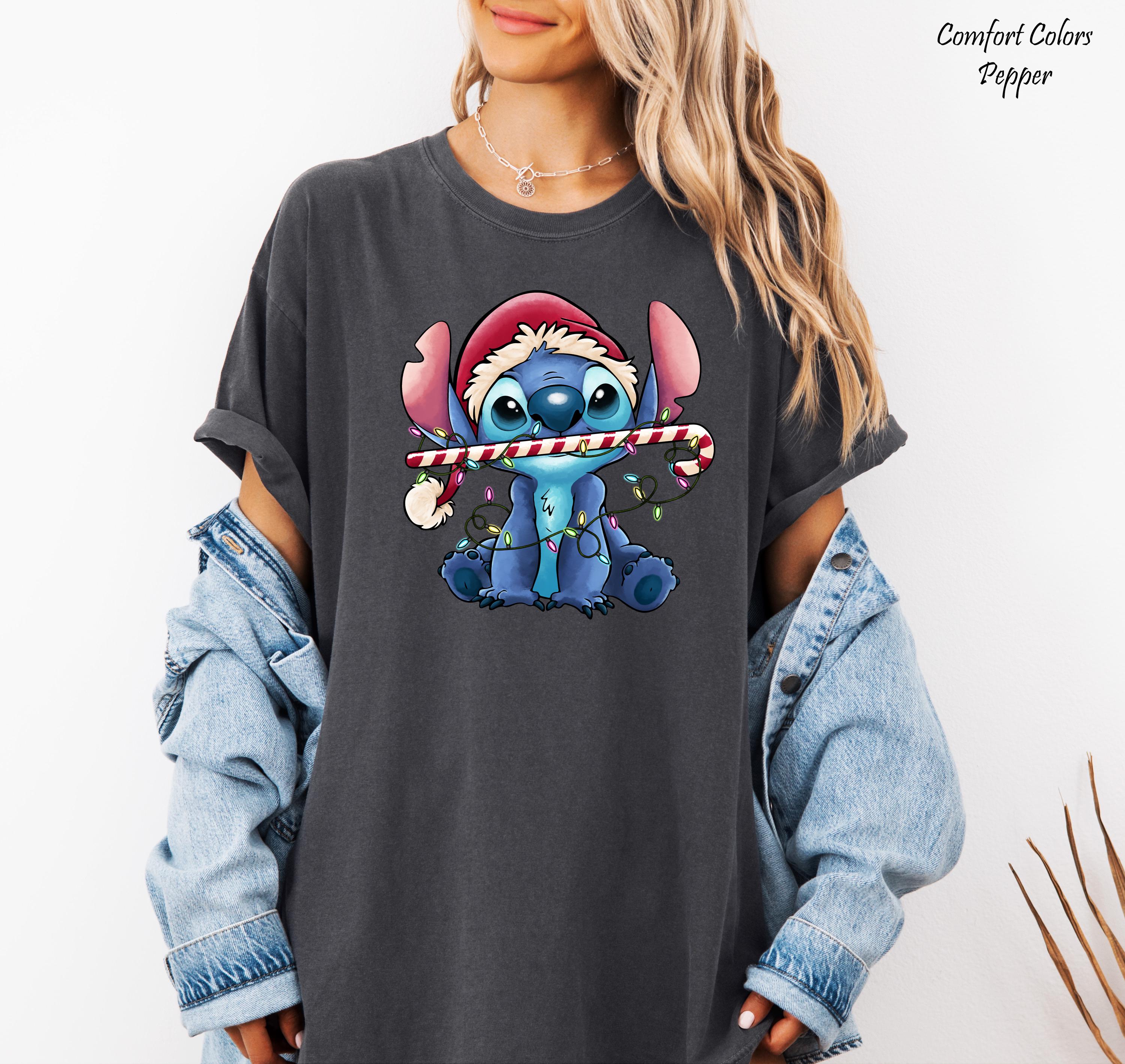 Disney Santa Stitch Christmas Shirt, Stitch Xmas Lights Shirt, Disneyland Family Xmas Tee, Disney Christmas Party Shirt, Disney Trip Shirt