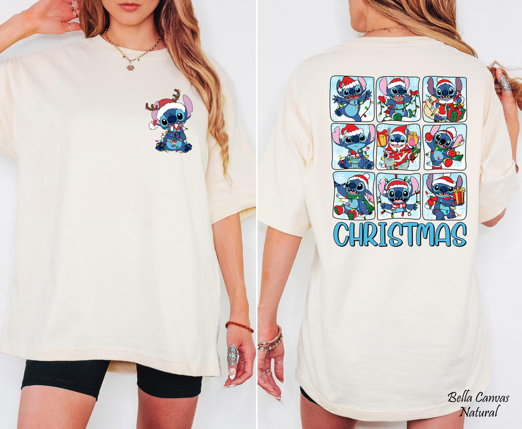 Disney Stitch Christmas Shirt, anta Stitch Christmas Lights T-shirt, Disneyland Family Xmas Tee, Disney Christmas Party Shirt, Xmas Gift