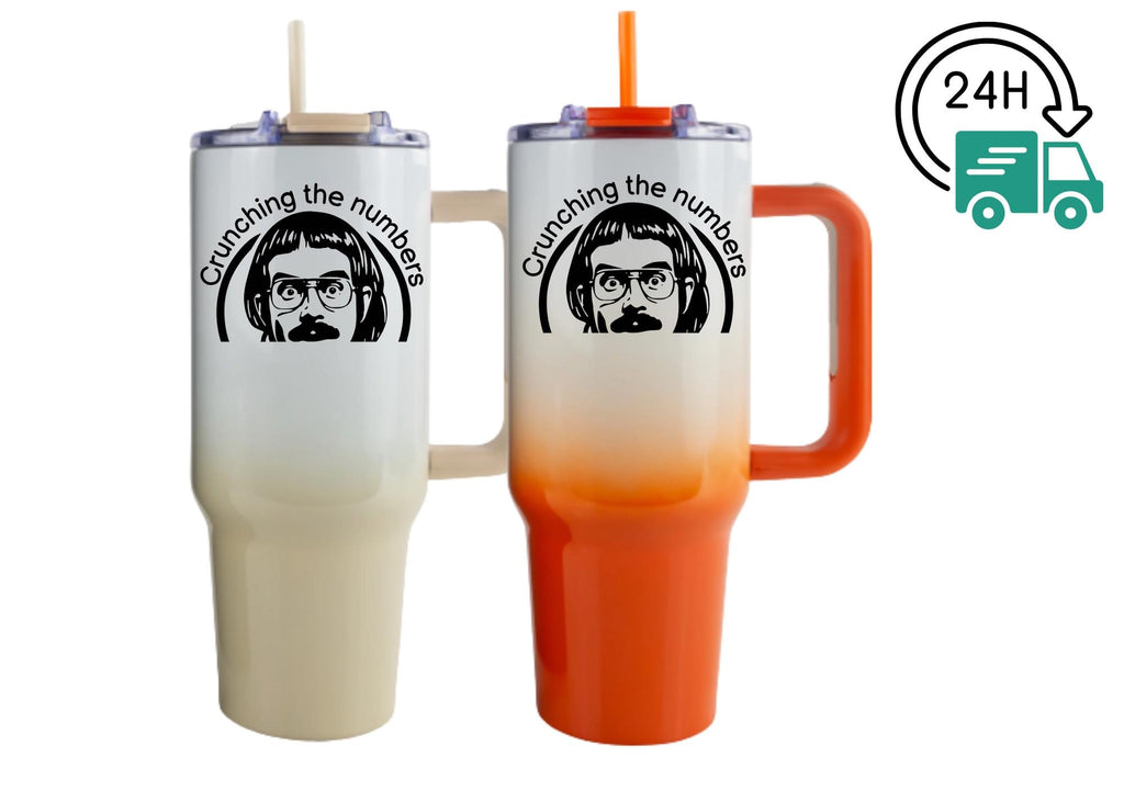Crunching the Numbers Chit Tumbler,40oz Funny Travel Cup, Unique Gift for Mom,Minimalist Internet Humor Cup,Inspirational Tumbler