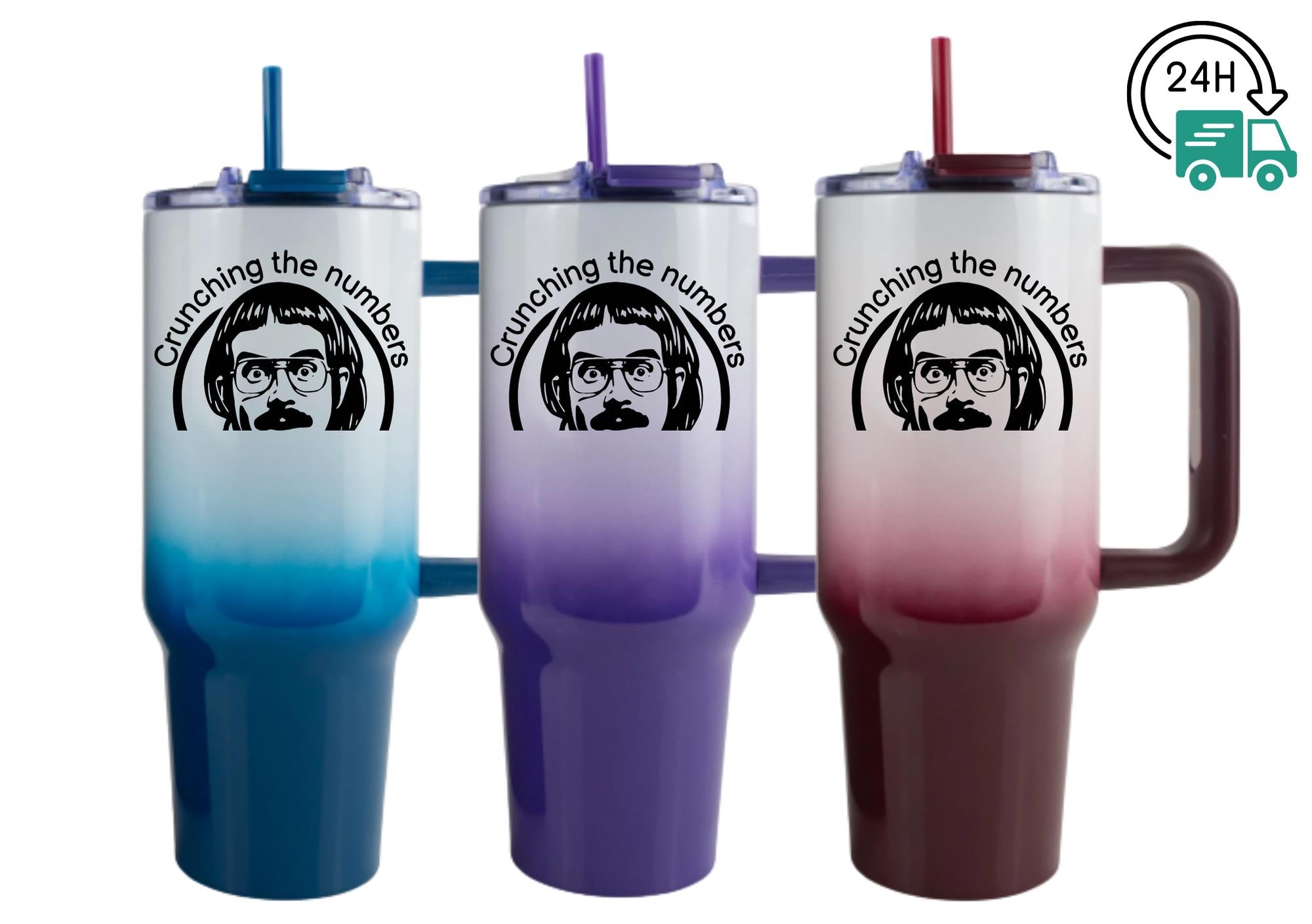 Crunching the Numbers Chit Tumbler,40oz Funny Travel Cup, Unique Gift for Mom,Minimalist Internet Humor Cup,Inspirational Tumbler