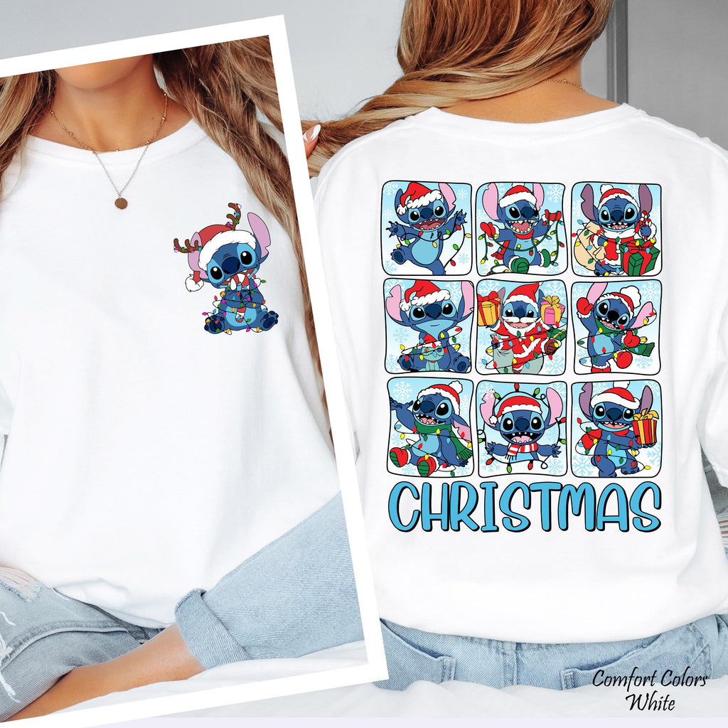 Disney Stitch Christmas Shirt, anta Stitch Christmas Lights T-shirt, Disneyland Family Xmas Tee, Disney Christmas Party Shirt, Xmas Gift