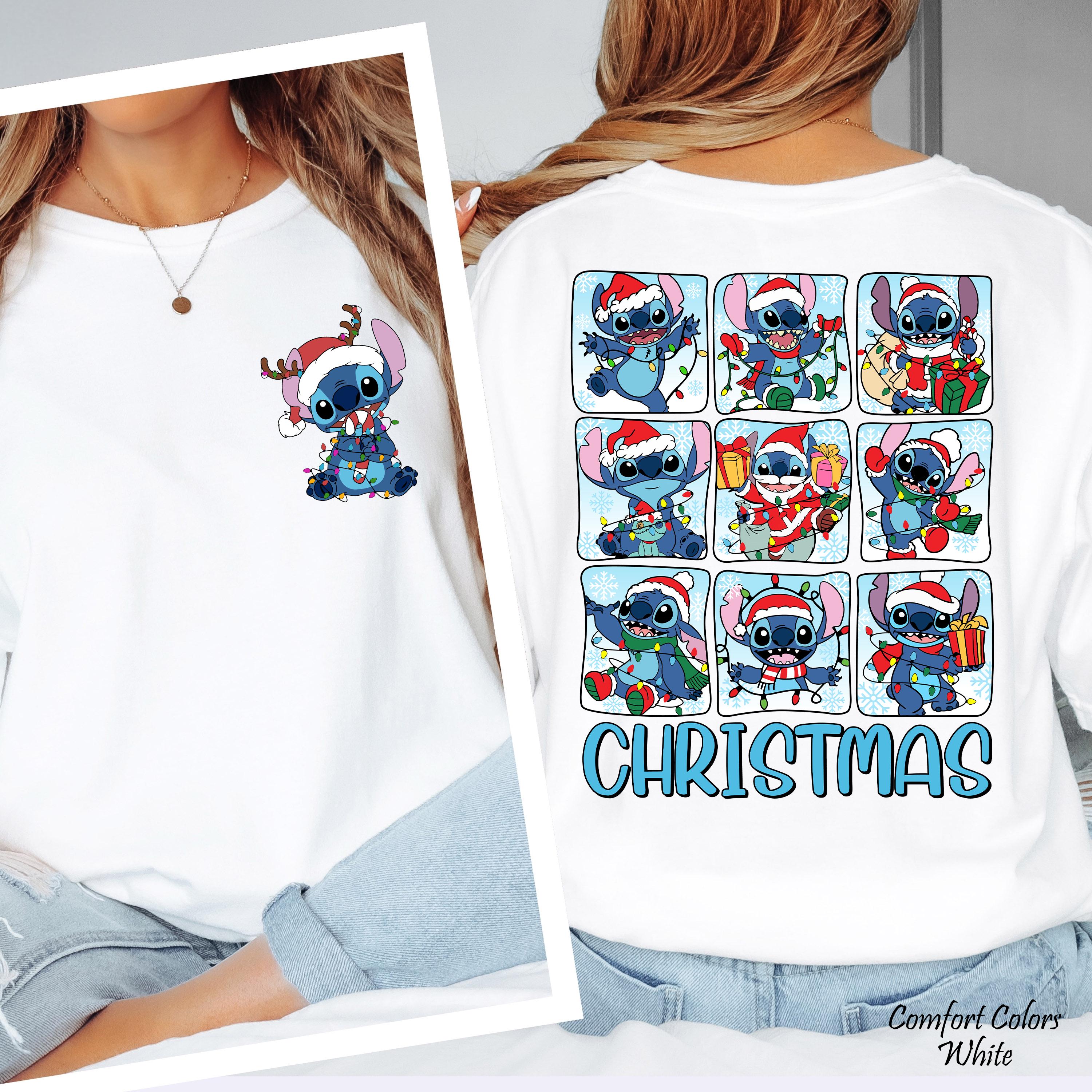 Disney Stitch Christmas Shirt, anta Stitch Christmas Lights T-shirt, Disneyland Family Xmas Tee, Disney Christmas Party Shirt, Xmas Gift