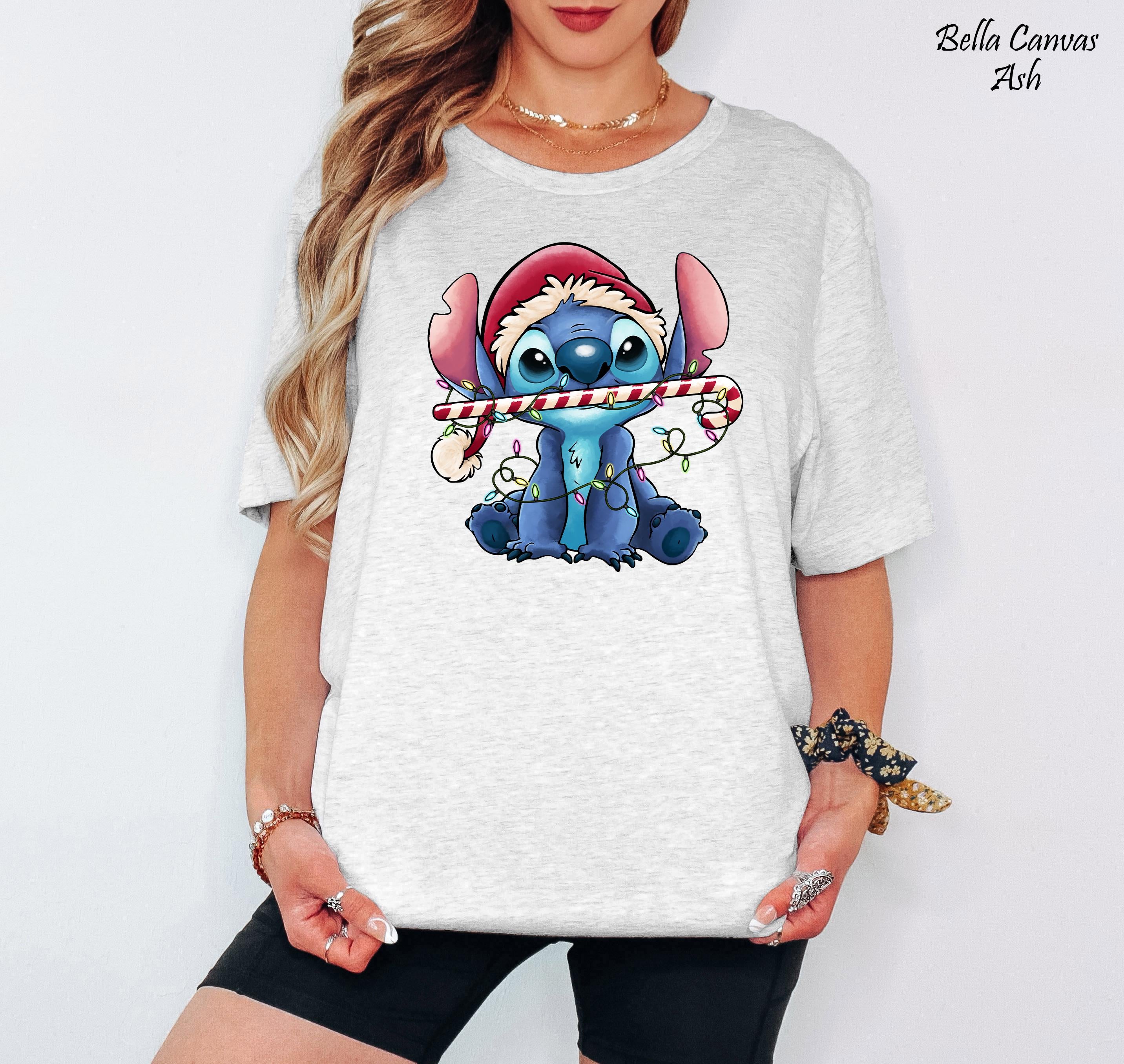 Disney Santa Stitch Christmas Shirt, Stitch Xmas Lights Shirt, Disneyland Family Xmas Tee, Disney Christmas Party Shirt, Disney Trip Shirt