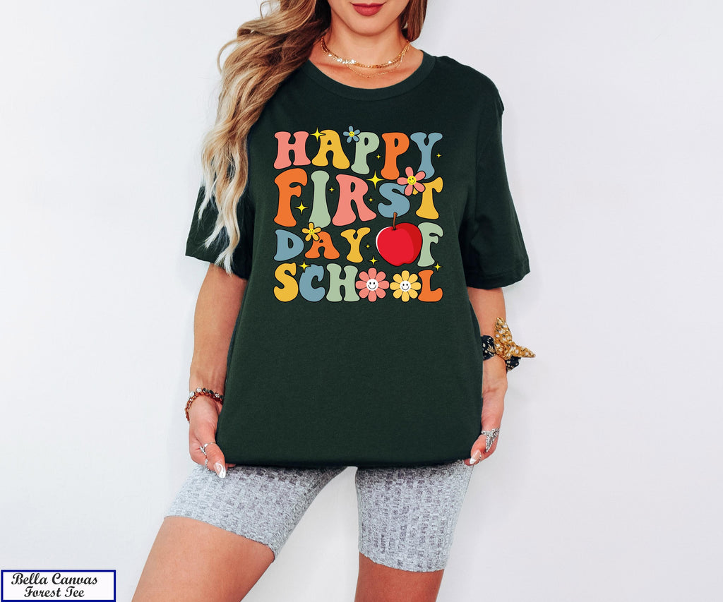 Happy First Day of School Shirt, Teacher Appreciation Tee, Back To School Shirt,Gift for Teachers,Elementary Teacher Shirt,1st Day Of School