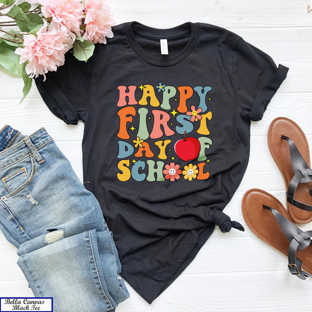 Happy First Day of School Shirt, Teacher Appreciation Tee, Back To School Shirt,Gift for Teachers,Elementary Teacher Shirt,1st Day Of School