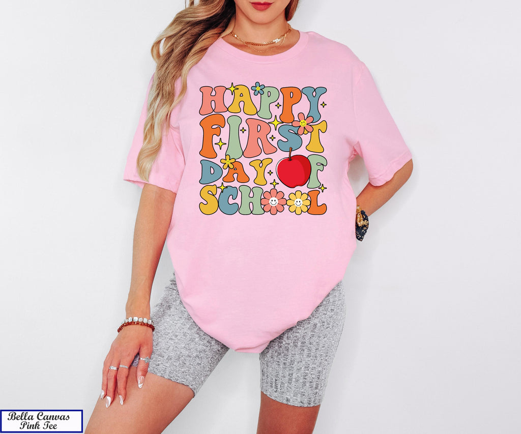 Happy First Day of School Shirt, Teacher Appreciation Tee, Back To School Shirt,Gift for Teachers,Elementary Teacher Shirt,1st Day Of School