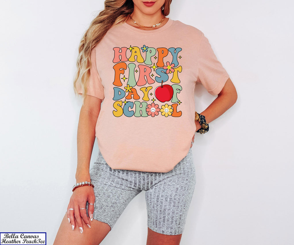 Happy First Day of School Shirt, Teacher Appreciation Tee, Back To School Shirt,Gift for Teachers,Elementary Teacher Shirt,1st Day Of School
