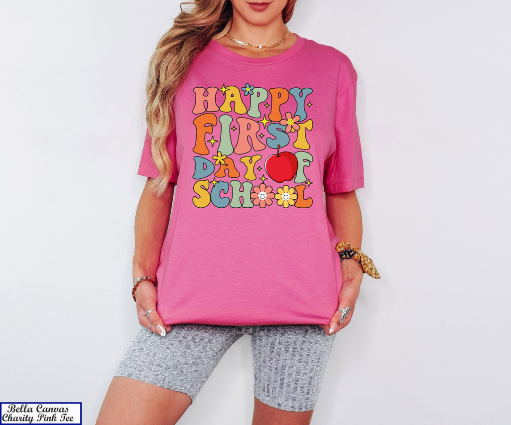 Happy First Day of School Shirt, Teacher Appreciation Tee, Back To School Shirt,Gift for Teachers,Elementary Teacher Shirt,1st Day Of School