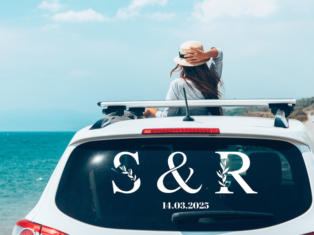 Wedding Sticker Car Rear Window, Removable Vinyl Waterproof Bride Groom Decoration, Bridal Wedding Mr & Mrs,  Wedding Car Bumper Sticker