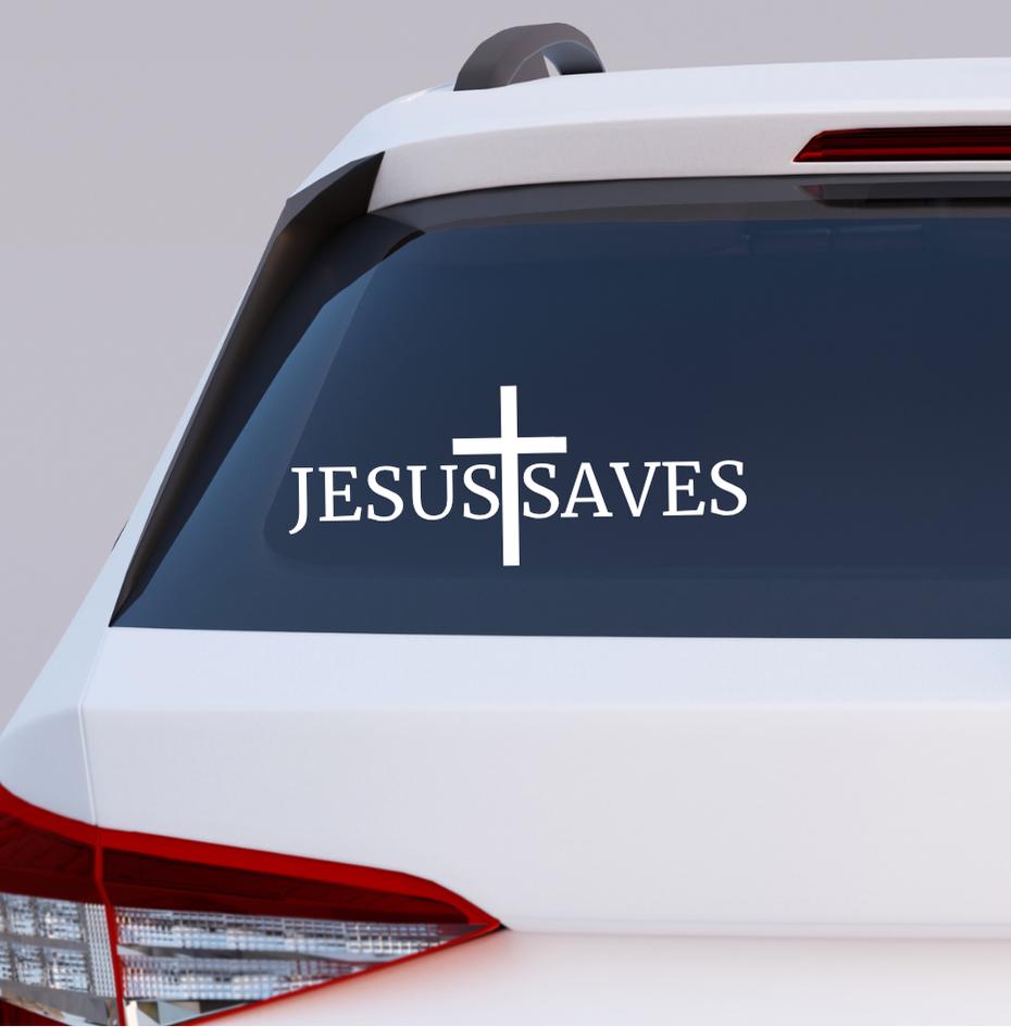 Jesus Saves Car Decal,Jesus Scripture Sticker,Faith Decal,Christian Car Decal,Jesus Loves Decal.Christian Gifts,Car Sticker Vinyl Decal