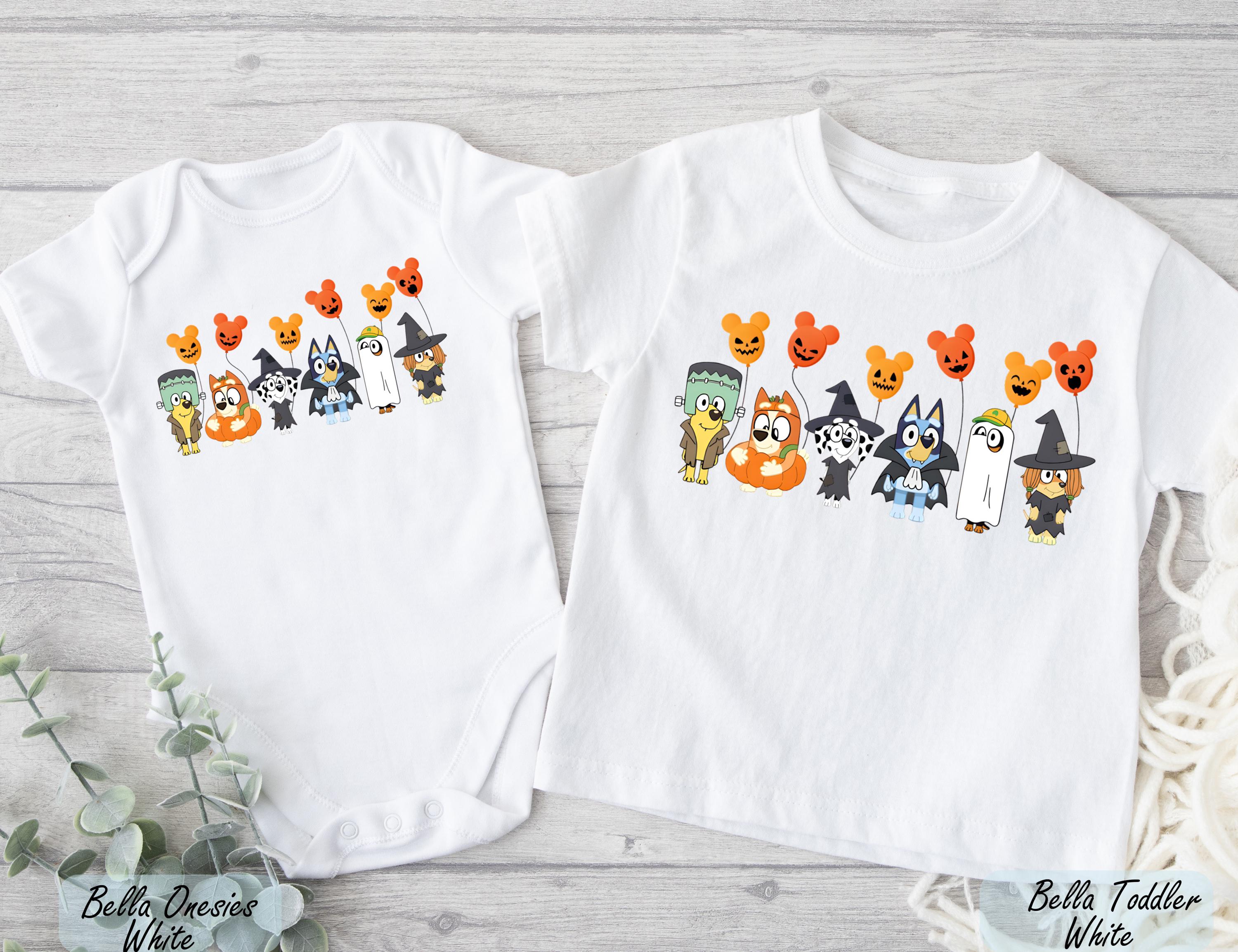 Bluey Halloween Shirt, Booey Halloween Tee, Halloween Bluey Friends Tee, Halloween Kids Graphic Shirt, Bluey Gift, Halloween Cartoon Shirt