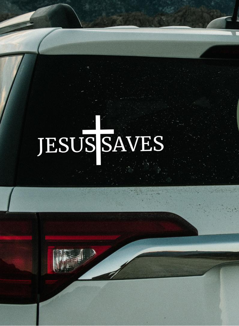 Jesus Saves Car Decal,Jesus Scripture Sticker,Faith Decal,Christian Car Decal,Jesus Loves Decal.Christian Gifts,Car Sticker Vinyl Decal