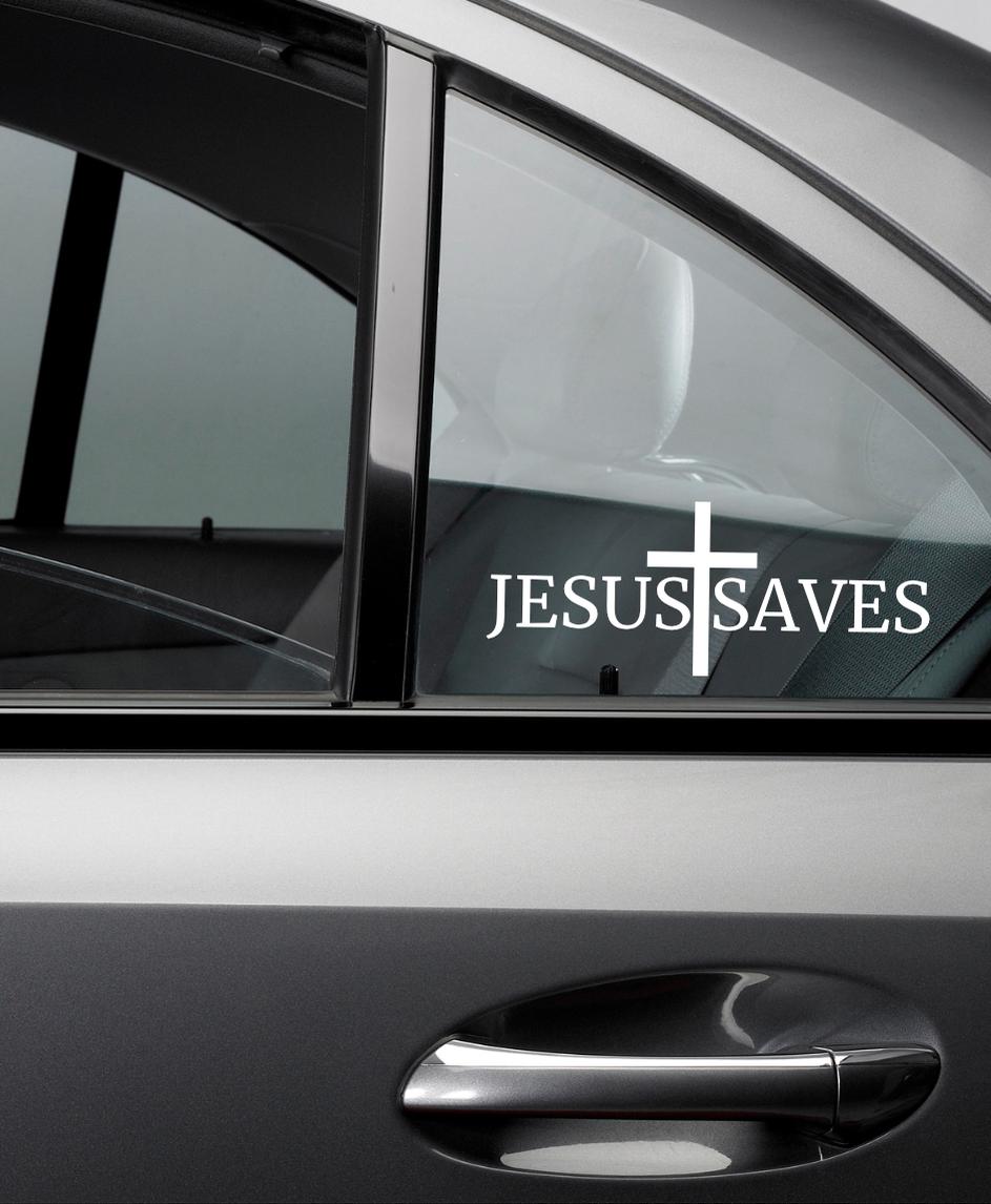Jesus Saves Car Decal,Jesus Scripture Sticker,Faith Decal,Christian Car Decal,Jesus Loves Decal.Christian Gifts,Car Sticker Vinyl Decal