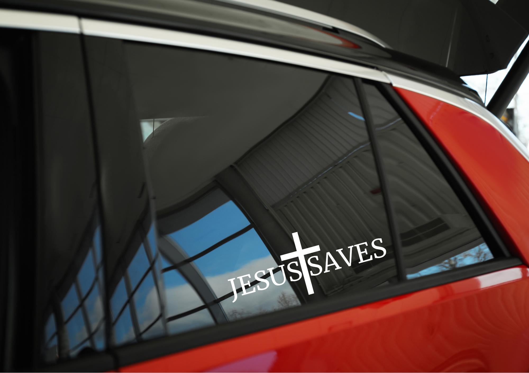 Jesus Saves Car Decal,Jesus Scripture Sticker,Faith Decal,Christian Car Decal,Jesus Loves Decal.Christian Gifts,Car Sticker Vinyl Decal
