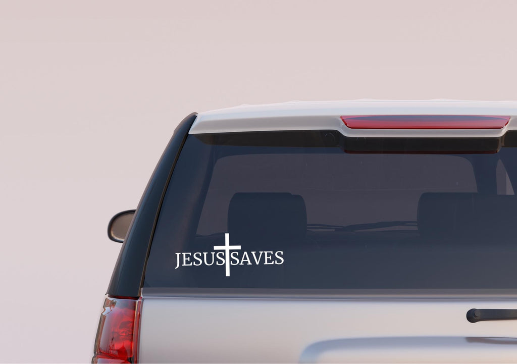 Jesus Saves Car Decal,Jesus Scripture Sticker,Faith Decal,Christian Car Decal,Jesus Loves Decal.Christian Gifts,Car Sticker Vinyl Decal