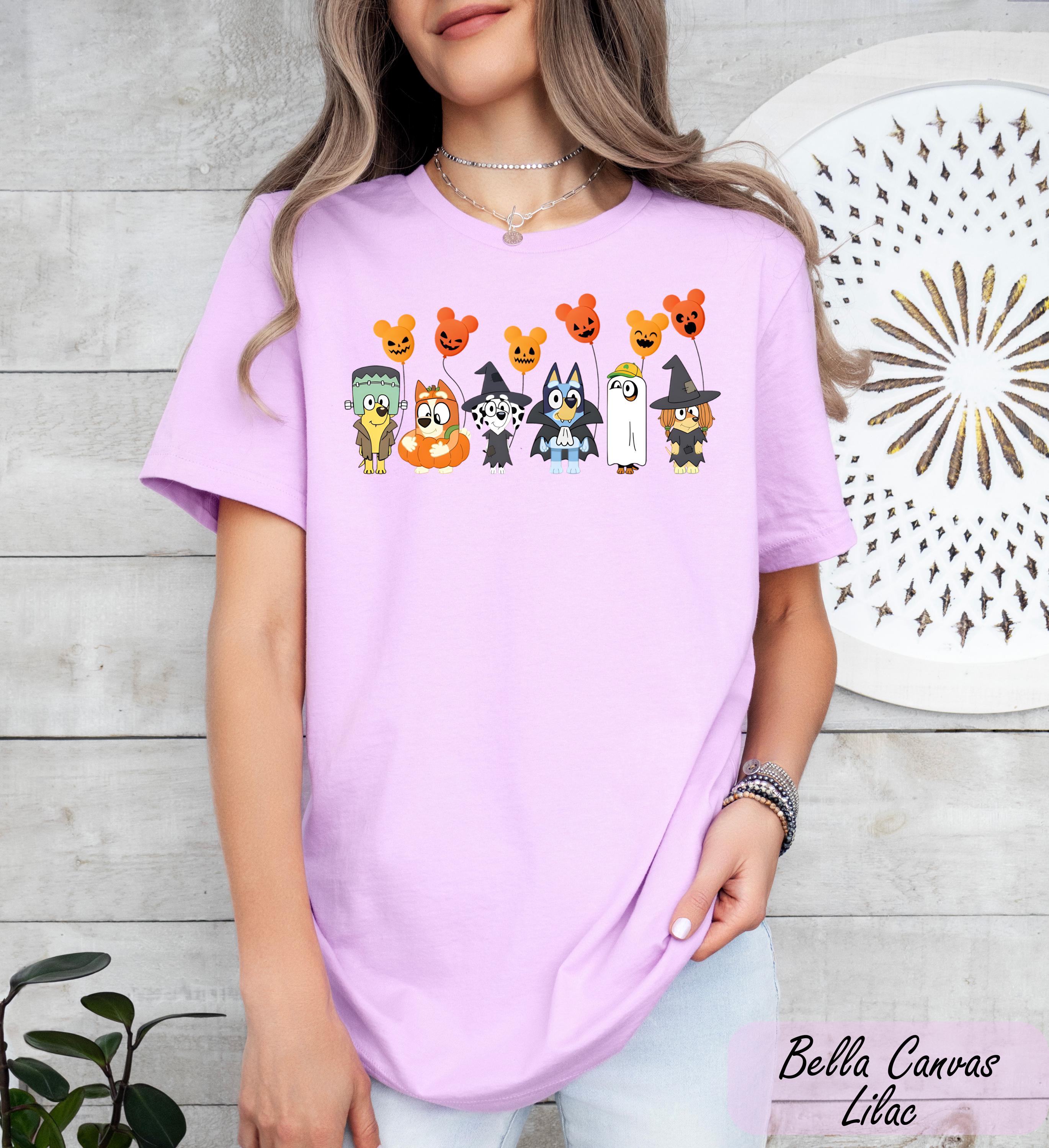 Bluey Halloween Shirt, Booey Halloween Tee, Halloween Bluey Friends Tee, Halloween Kids Graphic Shirt, Bluey Gift, Halloween Cartoon Shirt