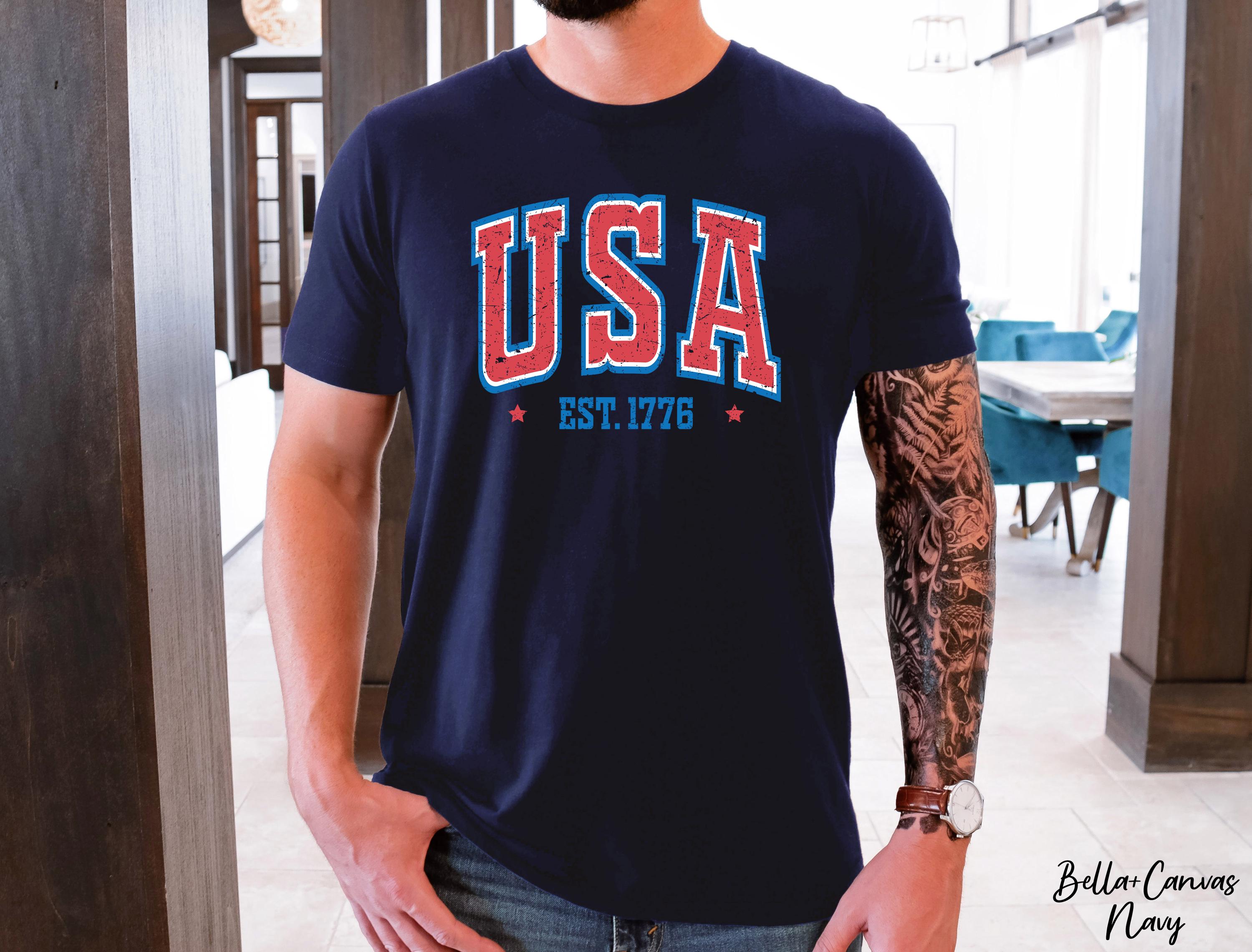Comfort Colors USA Flag Tshirt, 1776 Lighting,4th of July Shirt,Independent Day Shirt,Patriotic Shirt,America Est Shirt,Red White and Blue