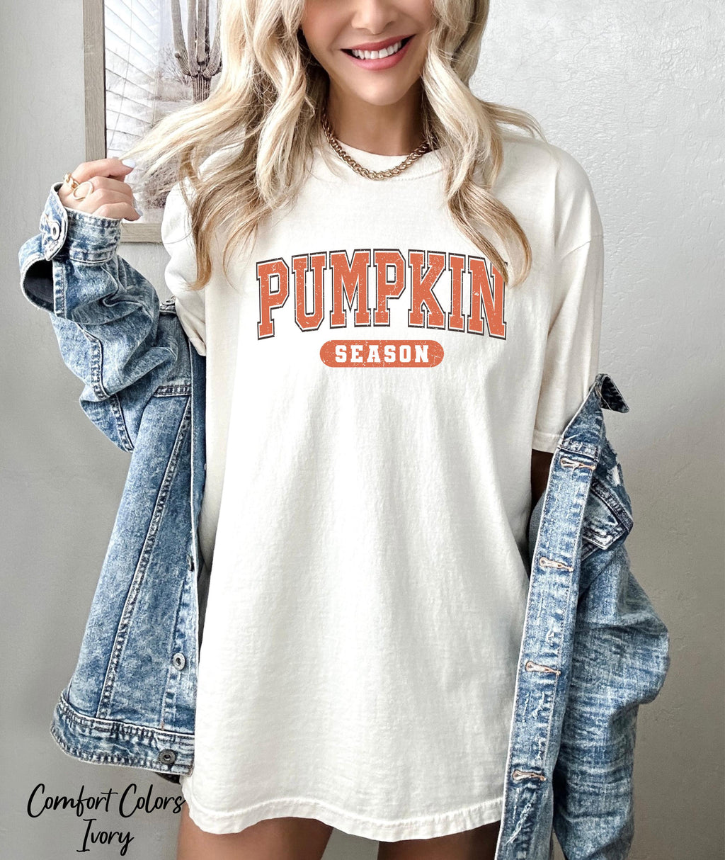 Comfort Colors Pumpkin Season Shirt, Pumpkin Halloween Shirt, Cute Fall Shirt, Thanksgiving Gift, Autumn Shirt, Spooky Season Shirt