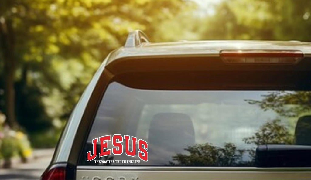 Jesus Decal, Rear View Mirror Decal, Christian Gift,  Faith Car Mirror Decal, Car Mirror Decal, Faith Mug Decal, Christian Car Vinyl Decal
