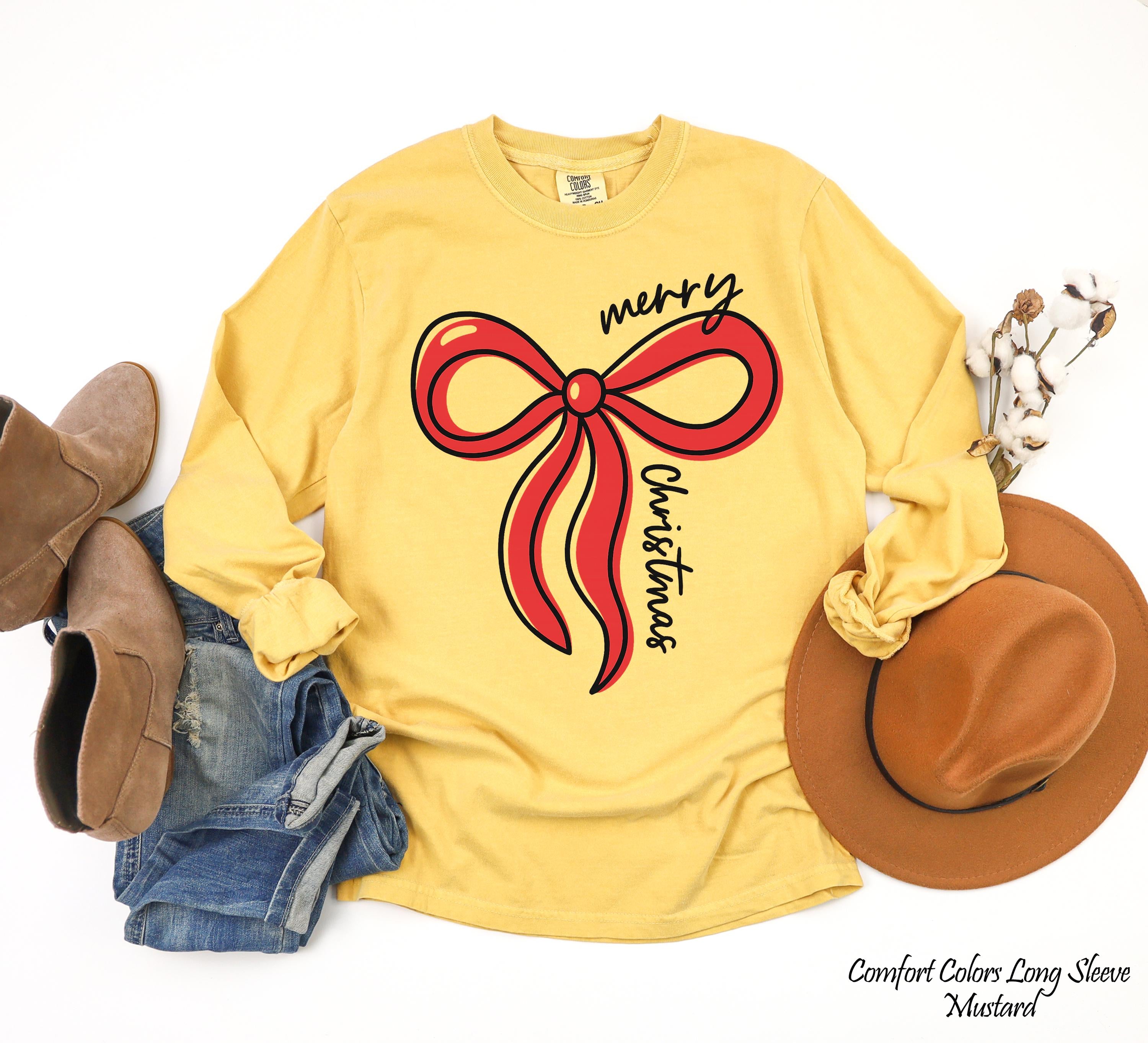 Red Bow Coquette Christmas Sweater,Retro Holiday Crewneck,Trendy Merry Christmas Sweater,Coquette Bow Sweatshirt,Cute Festive Winter Sweat