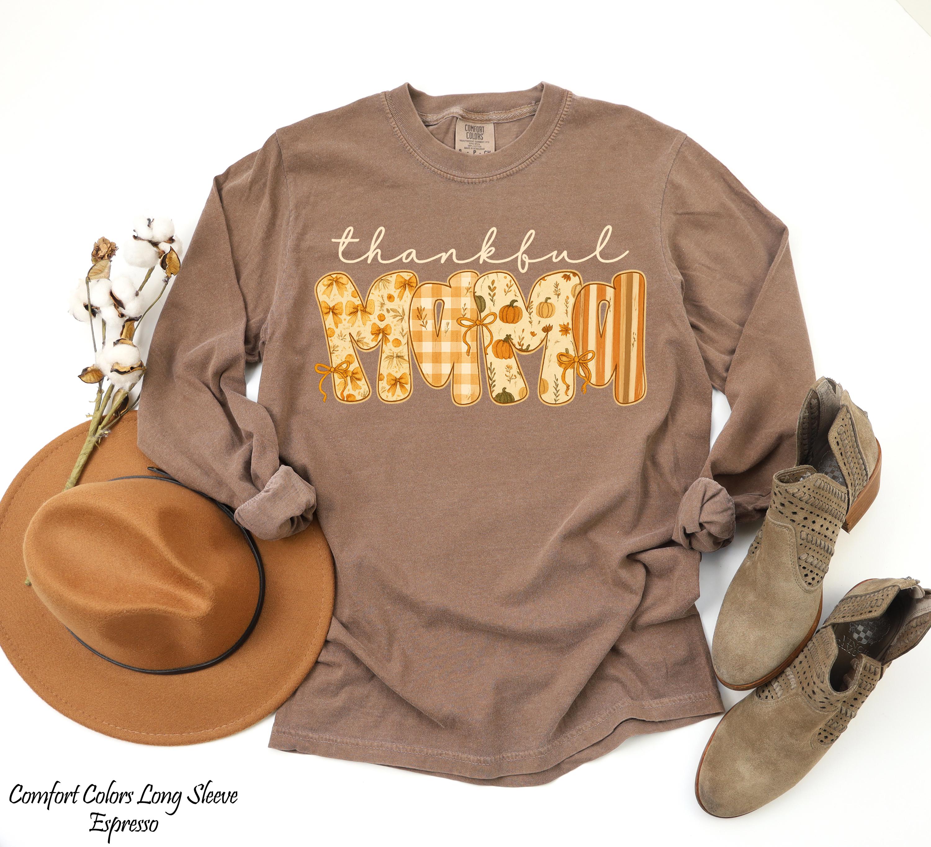 Thankful Mama Crewneck Sweatshirt, Thanksgiving Fall Shirt, Fall Season Sweatshirt, Thankful Family Gift, Cute Fall Gifts, New Mom Gifts