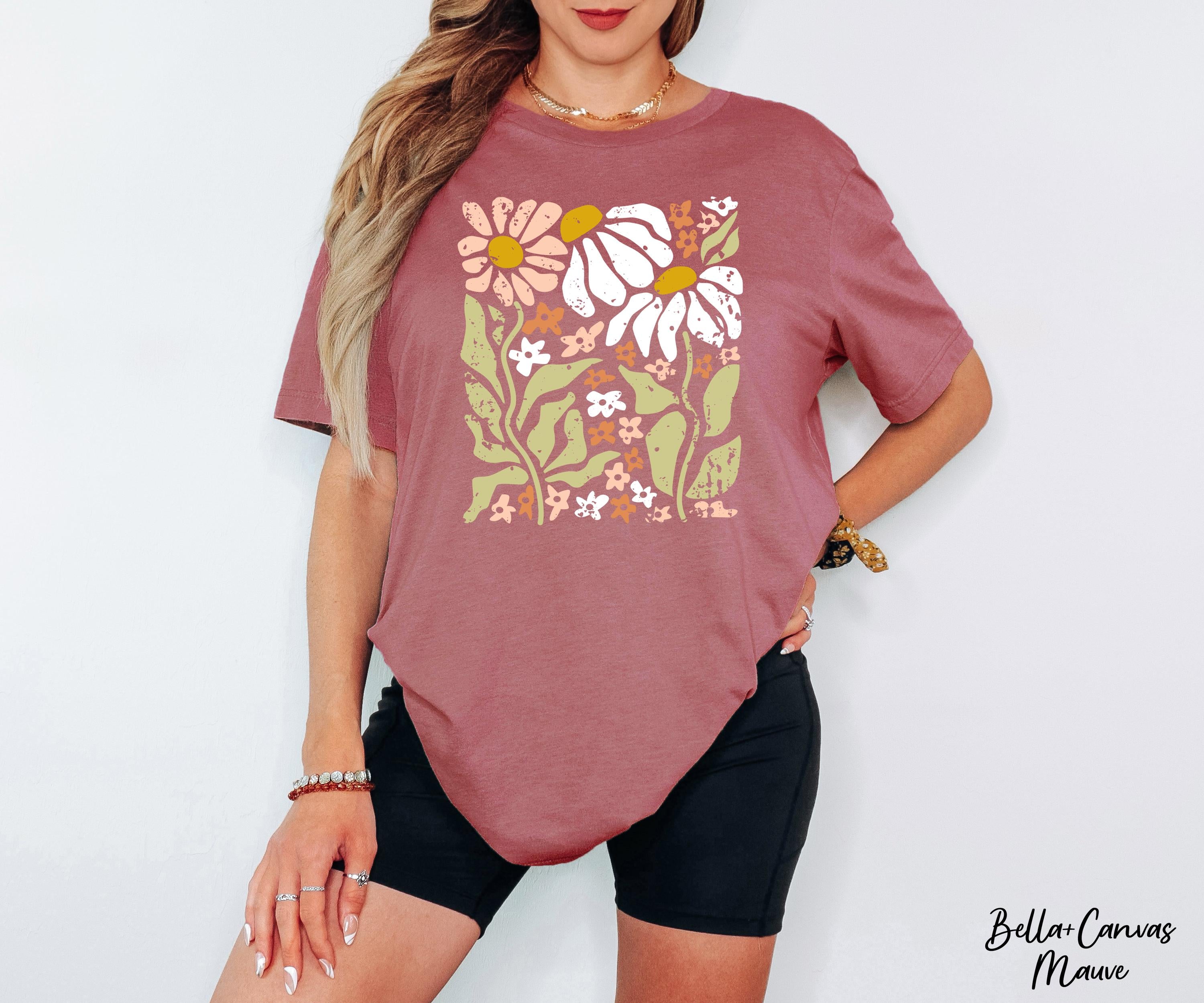 Boho Wildflowers Shirt, Flowers Shirt, Floral Graphic Tee, Plant Lover Tees, ift For Gardener,Aesthetic Floral Shirt,Boho Daisy Flower Tee