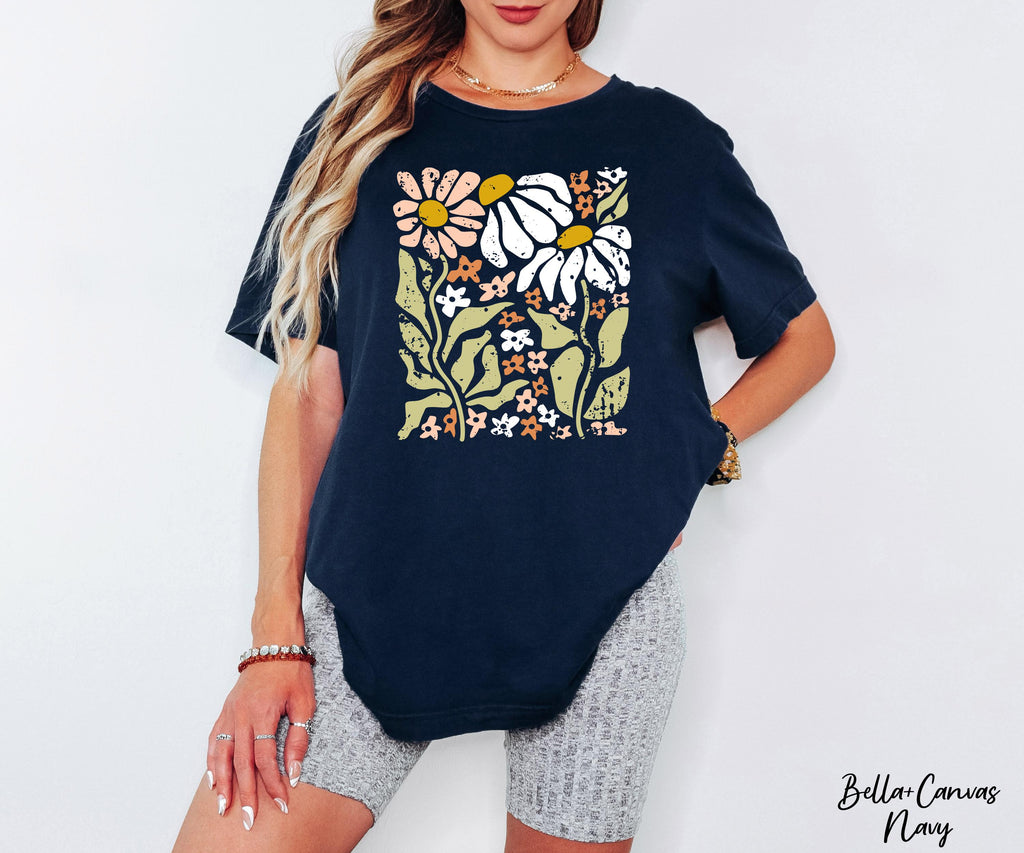 Boho Wildflowers Shirt, Flowers Shirt, Floral Graphic Tee, Plant Lover Tees, ift For Gardener,Aesthetic Floral Shirt,Boho Daisy Flower Tee