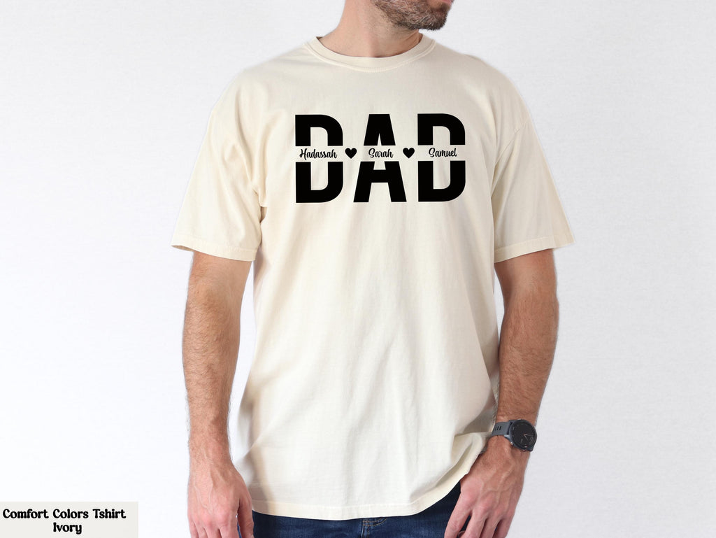Custom Dad Shirt with Kids Names, Personalized Dad Shirt, Custom Kids Names Tee, New Dad Gift, Dad And Children Shirts, Birthday Gift Dad