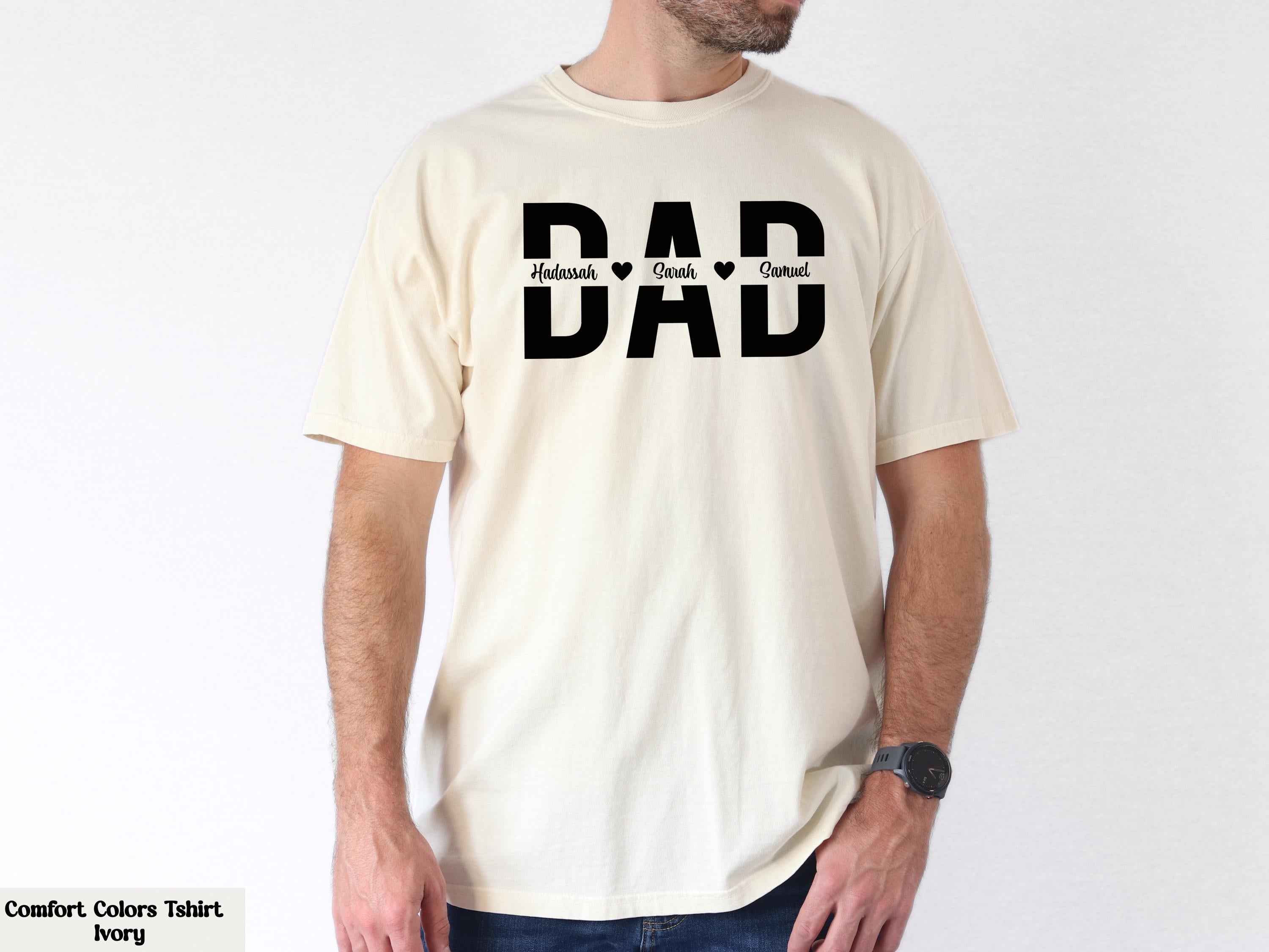 Custom Dad Shirt with Kids Names, Personalized Dad Shirt, Custom Kids Names Tee, New Dad Gift, Dad And Children Shirts, Birthday Gift Dad